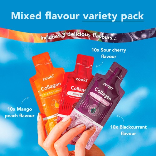 Zooki Super Strength Marine Collagen 11,000mg, Variety Pack Sachets thumbnail 6