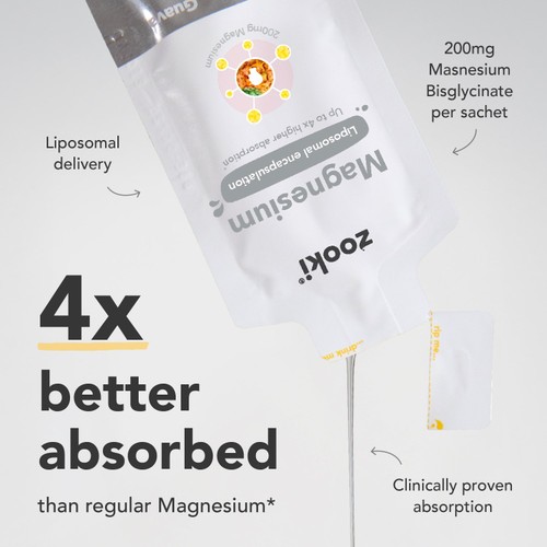 Zooki Liposomal Magnesium Bisglycinate 2,000mg, Pineapple Sachets thumbnail 3