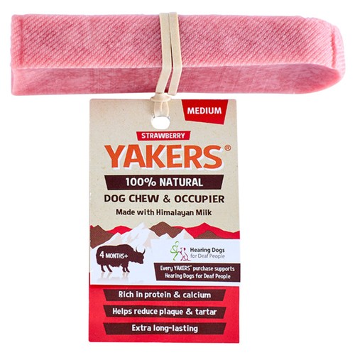 Yakers Strawberry Medium Dog Chew