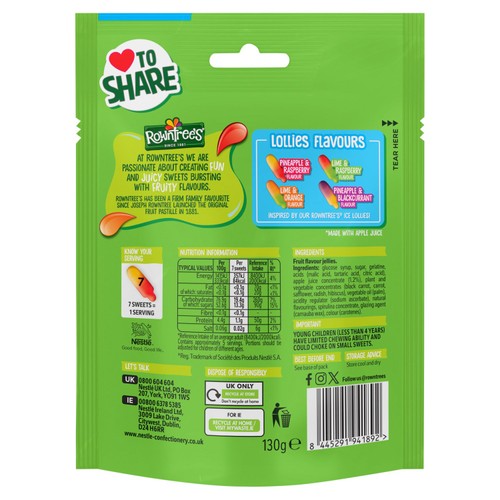 Rowntrees Fruit Pastilles Lollies Pouch thumbnail 2