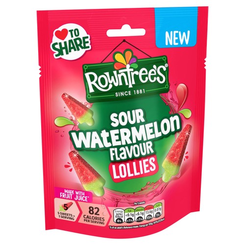 Rowntree's Sour Watermelon Lollies Pouch thumbnail 2