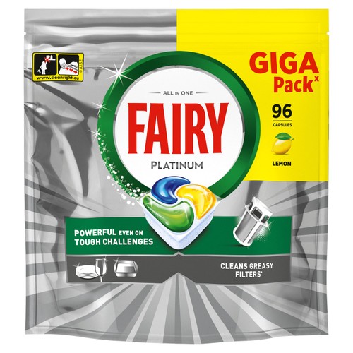 Fairy Platinum Dishwasher Tablets Lemon 96Ct thumbnail 2