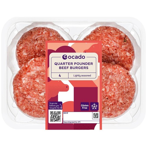 Ocado 4 Quarter Pounder Beef Burgers thumbnail 2