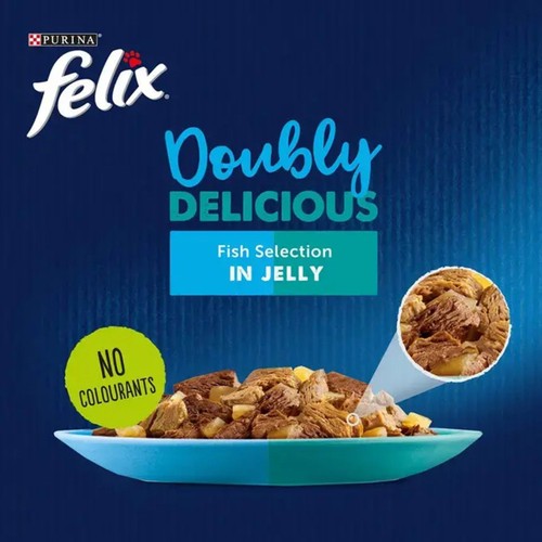 Felix Doubly Delicious Fish Selection in Jelly Wet Cat Food thumbnail 2