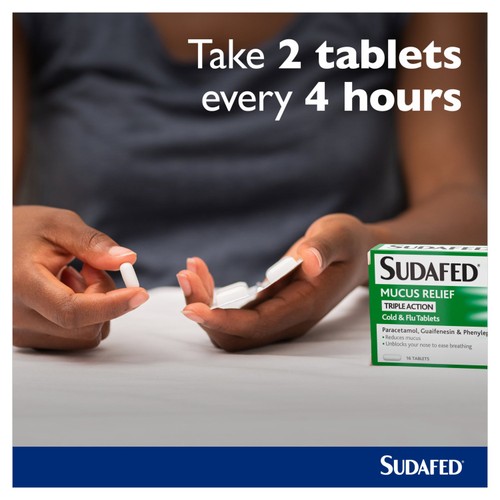Sudafed Mucus Relief Triple Action Cold & Flu Tablets thumbnail 8