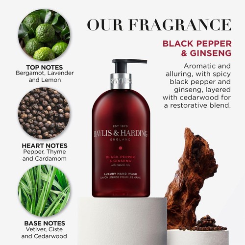 Baylis & Harding Black Pepper & Ginseng Hand Wash thumbnail 2