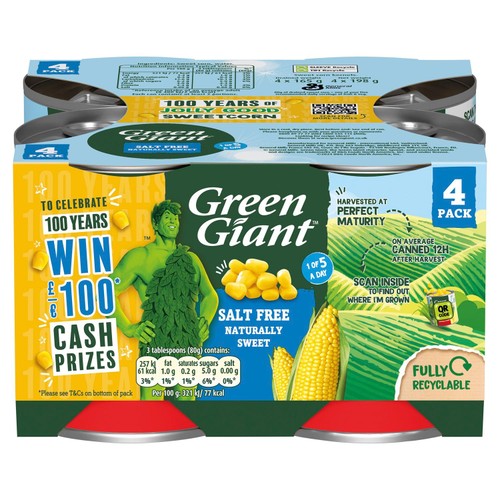 Green Giant Salt Free Sweetcorn