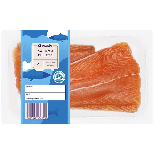 Ocado 2 Salmon Skin On Mid/Tail Fillets thumbnail 3