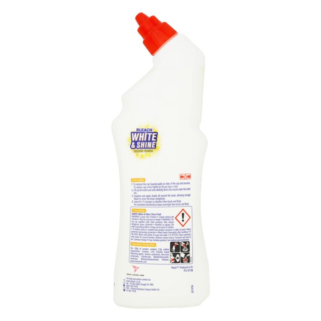 Harpic White & Shine Bleach Citrus Toilet Cleaner Gel thumbnail 4