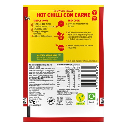 Colman's Hot Chilli Con Carne Recipe Mix thumbnail 5