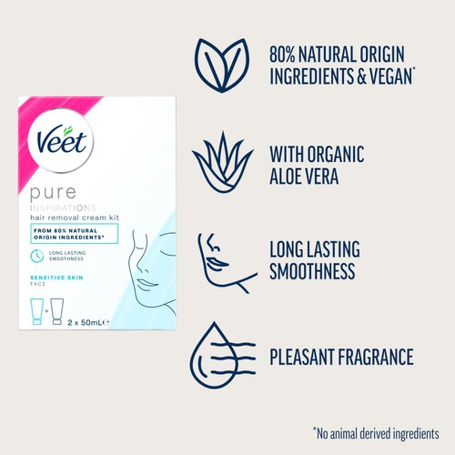 Veet Pure Hair Removal Kit Face Sensitive Skin thumbnail 3