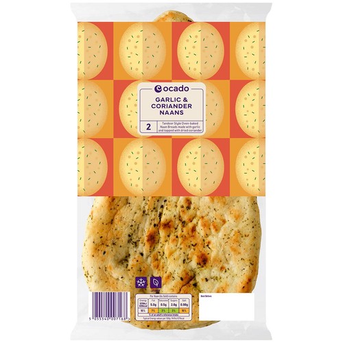 Ocado 2 Garlic & Coriander Naans thumbnail 2