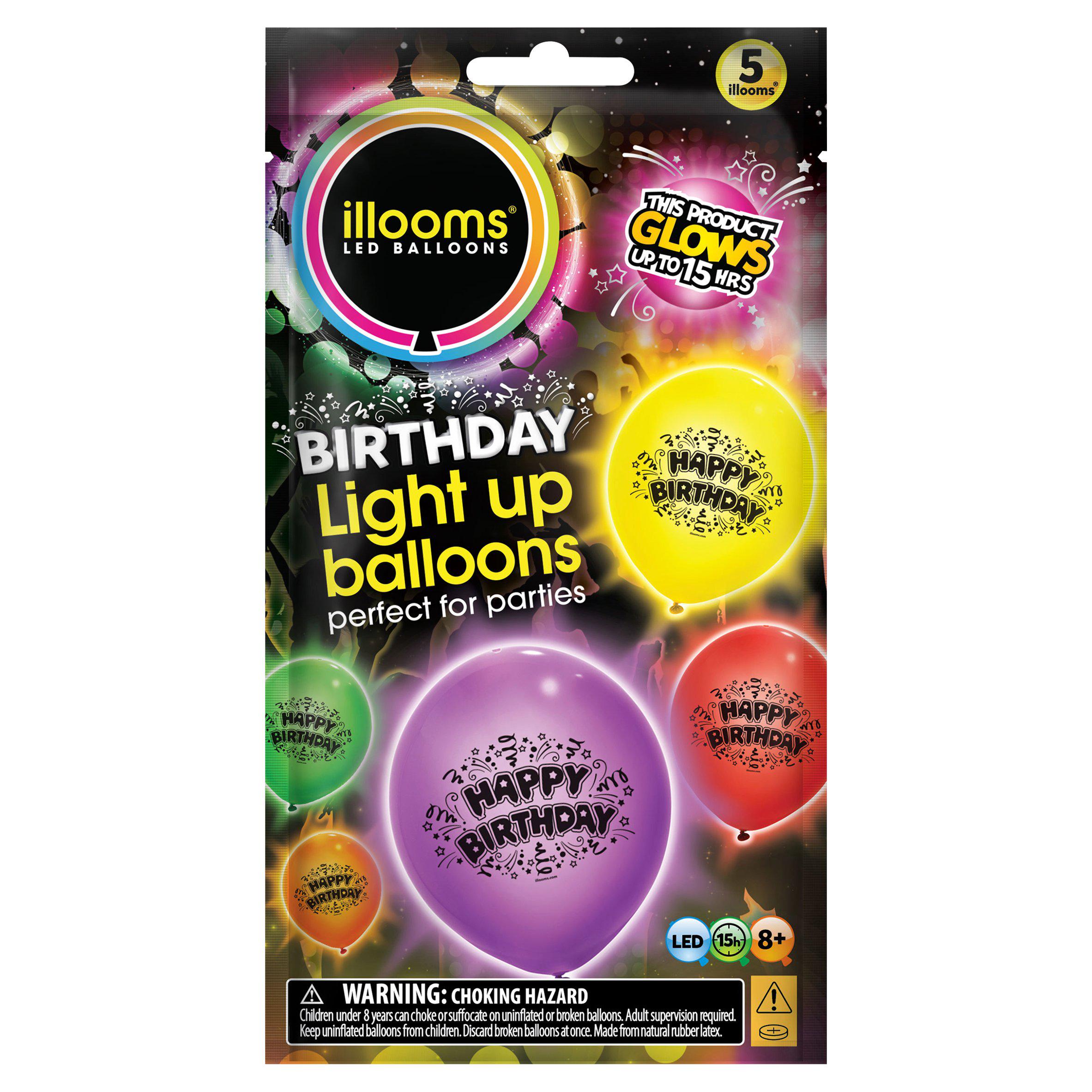 5 LED Birthday Light Up Balloons