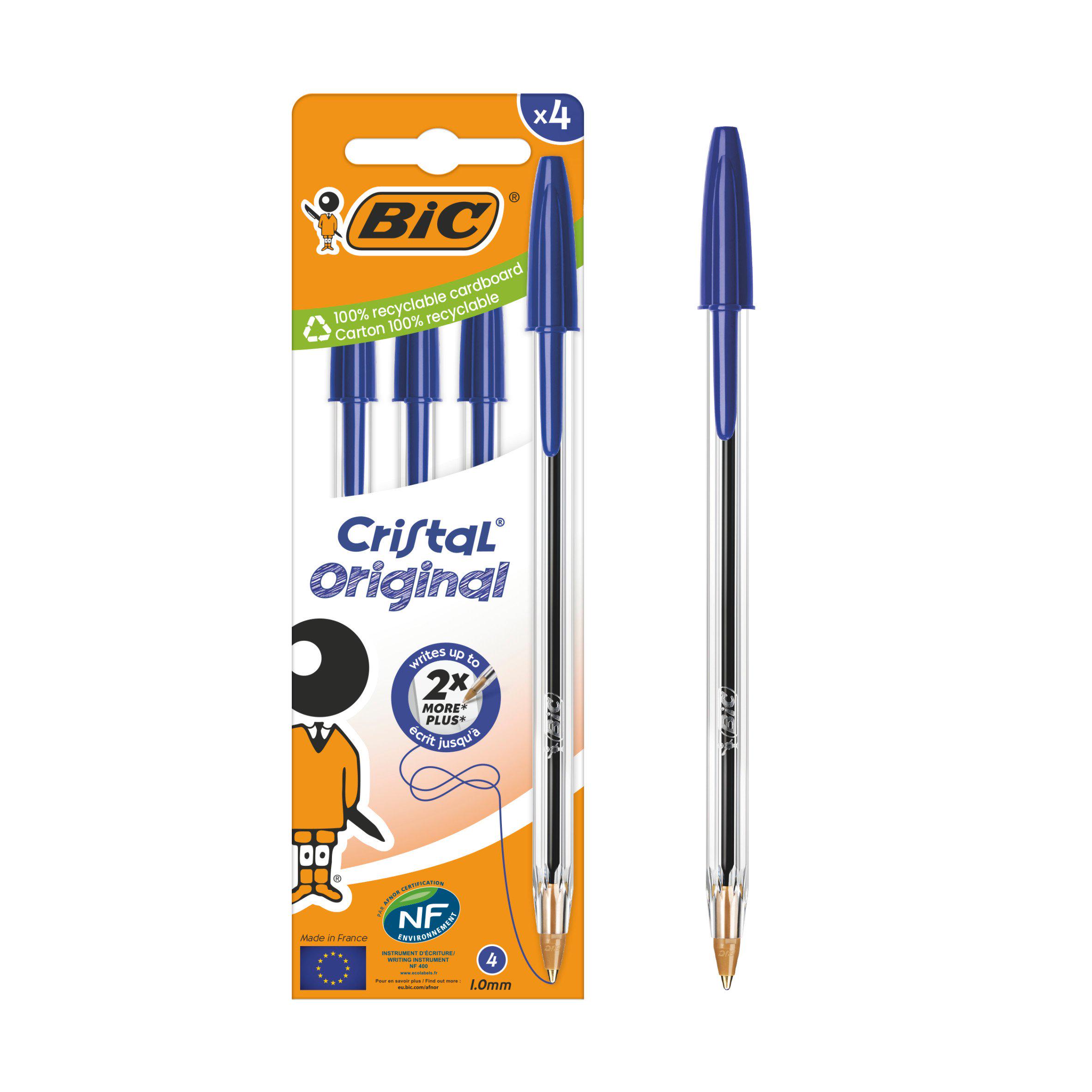 BIC Cristal Blue Ballpoint 4 Pack