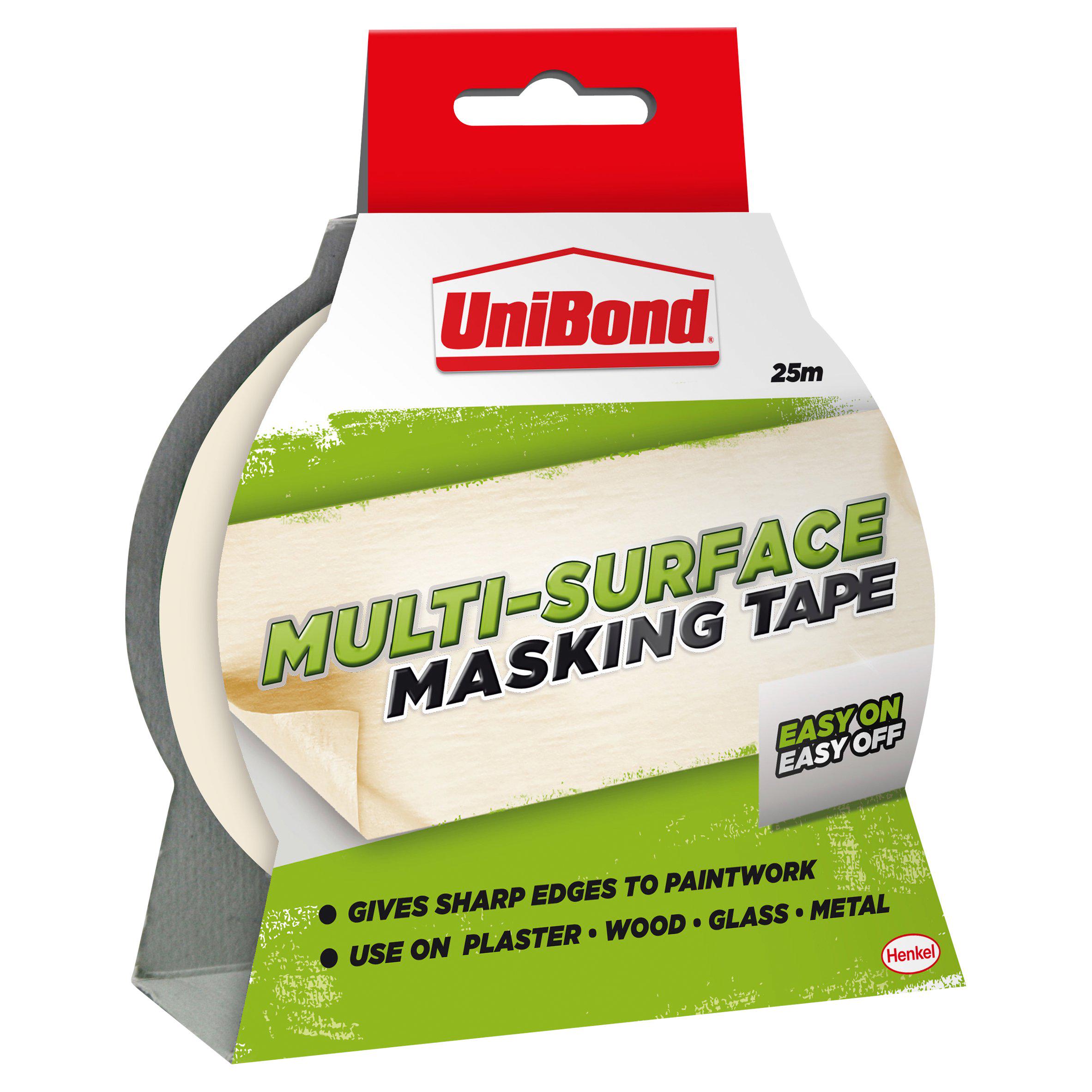 UniBond Easy On/Off Masking Tape - Cream - 25mmx25m