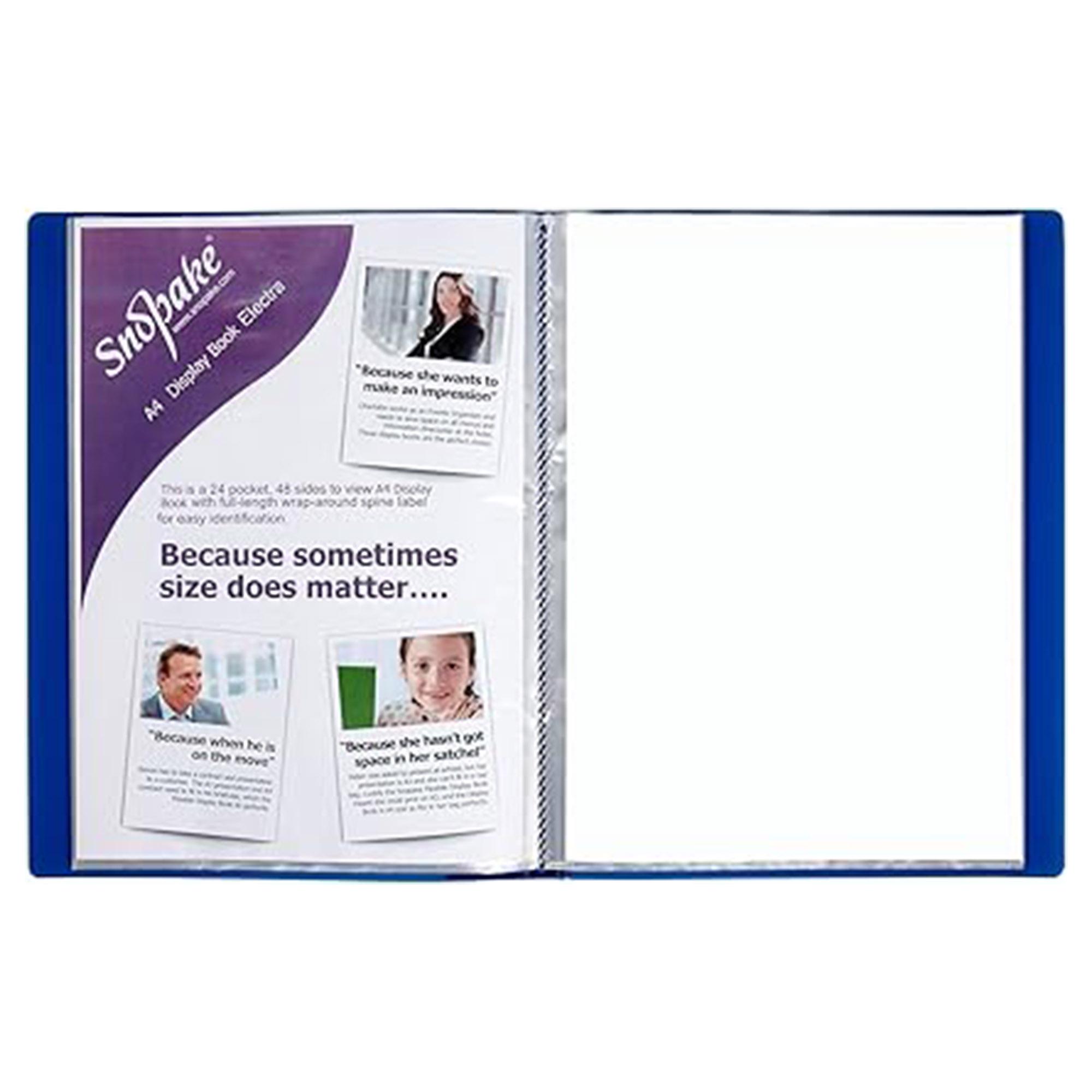 Snopake A4 Electra Display Book 24 Pockets - Blue thumbnail 3