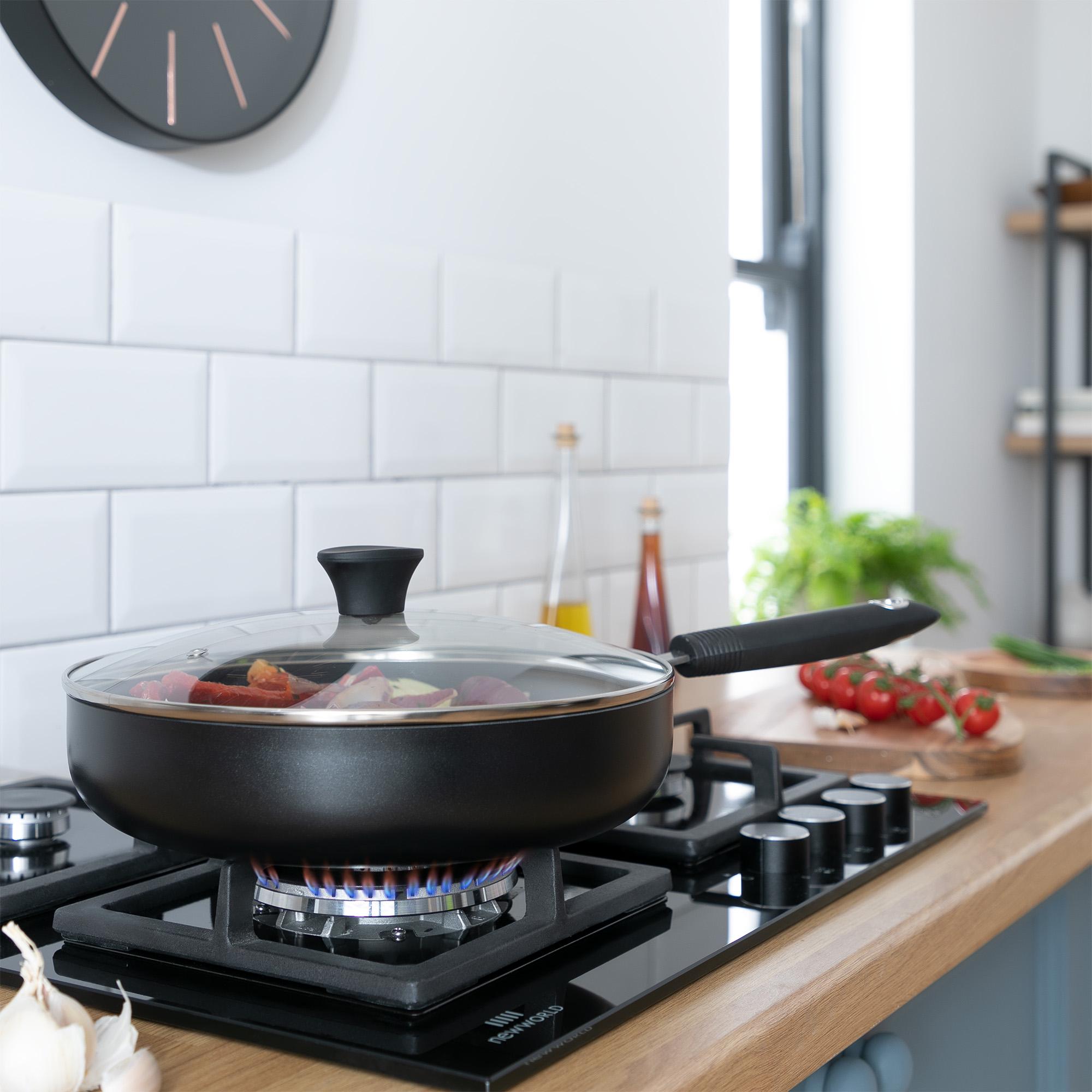 Habitat Aluminium Saute Pan - Black thumbnail 2