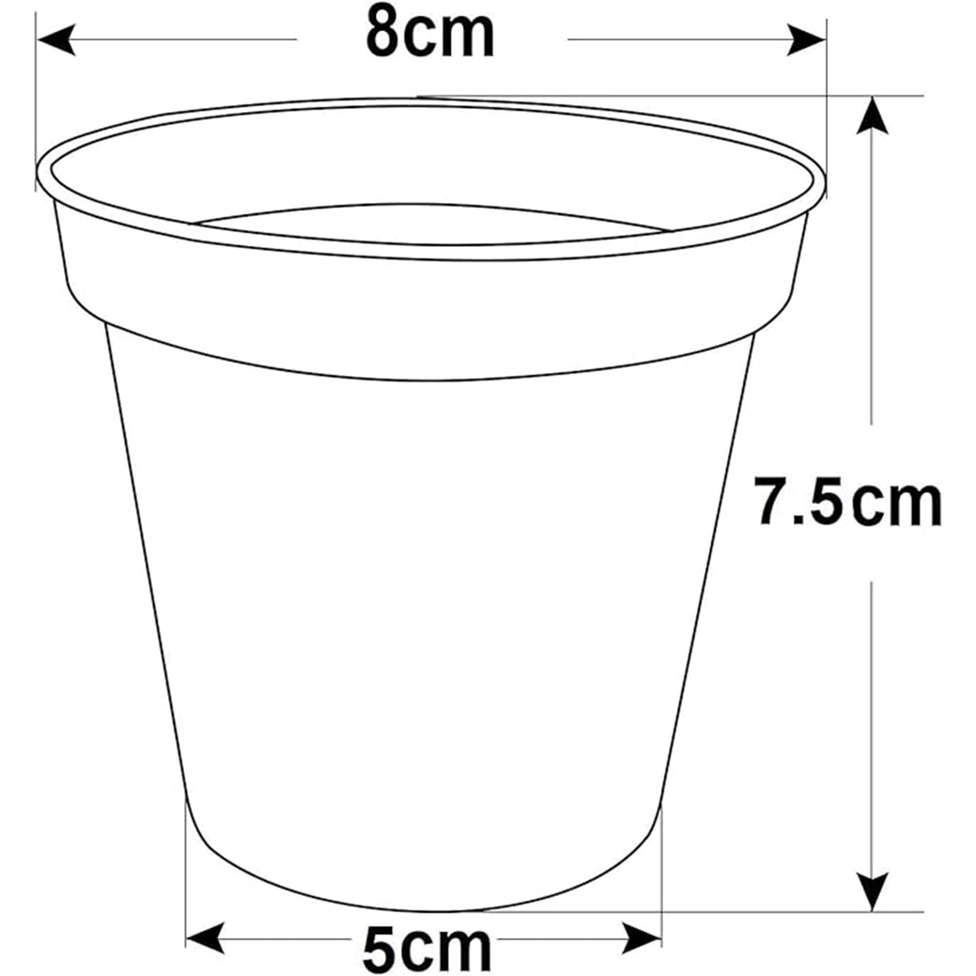 Whitefurze Pack of 10 Plastic Pot - 7.5cm thumbnail 5