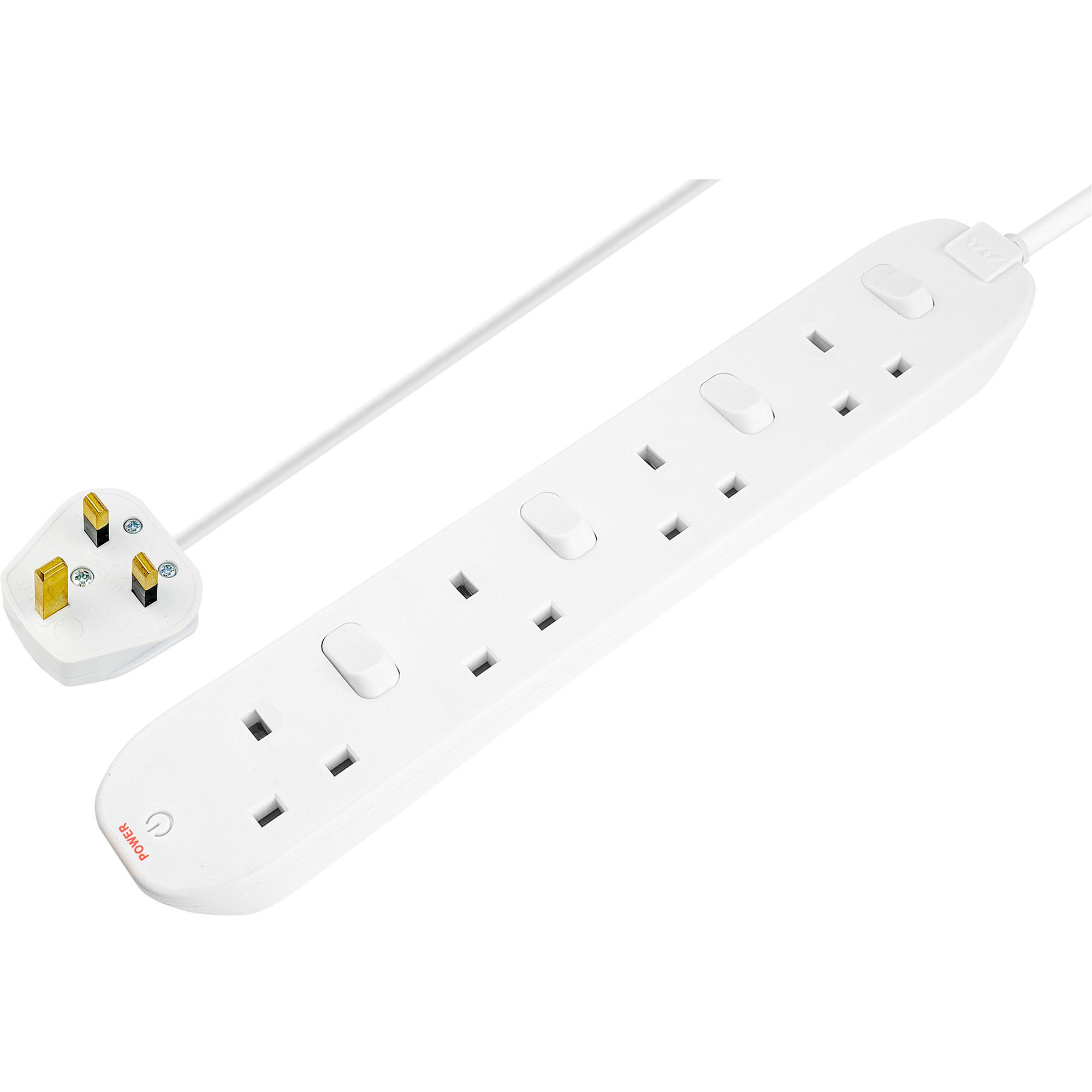 Switched Power 4 Sockets Extension Lead