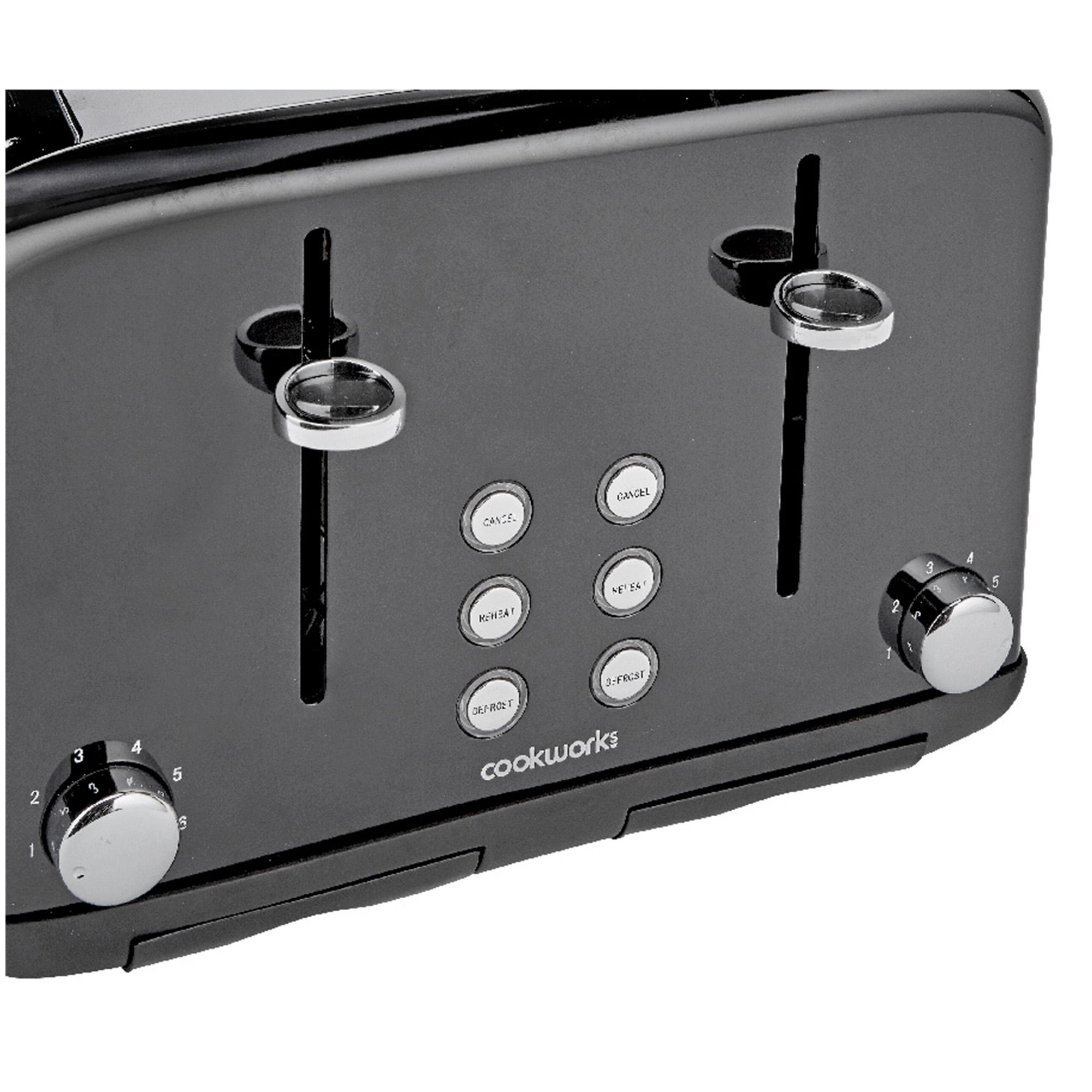 Cookworks Metal Pyramid 4 Slice Toaster Black thumbnail 3
