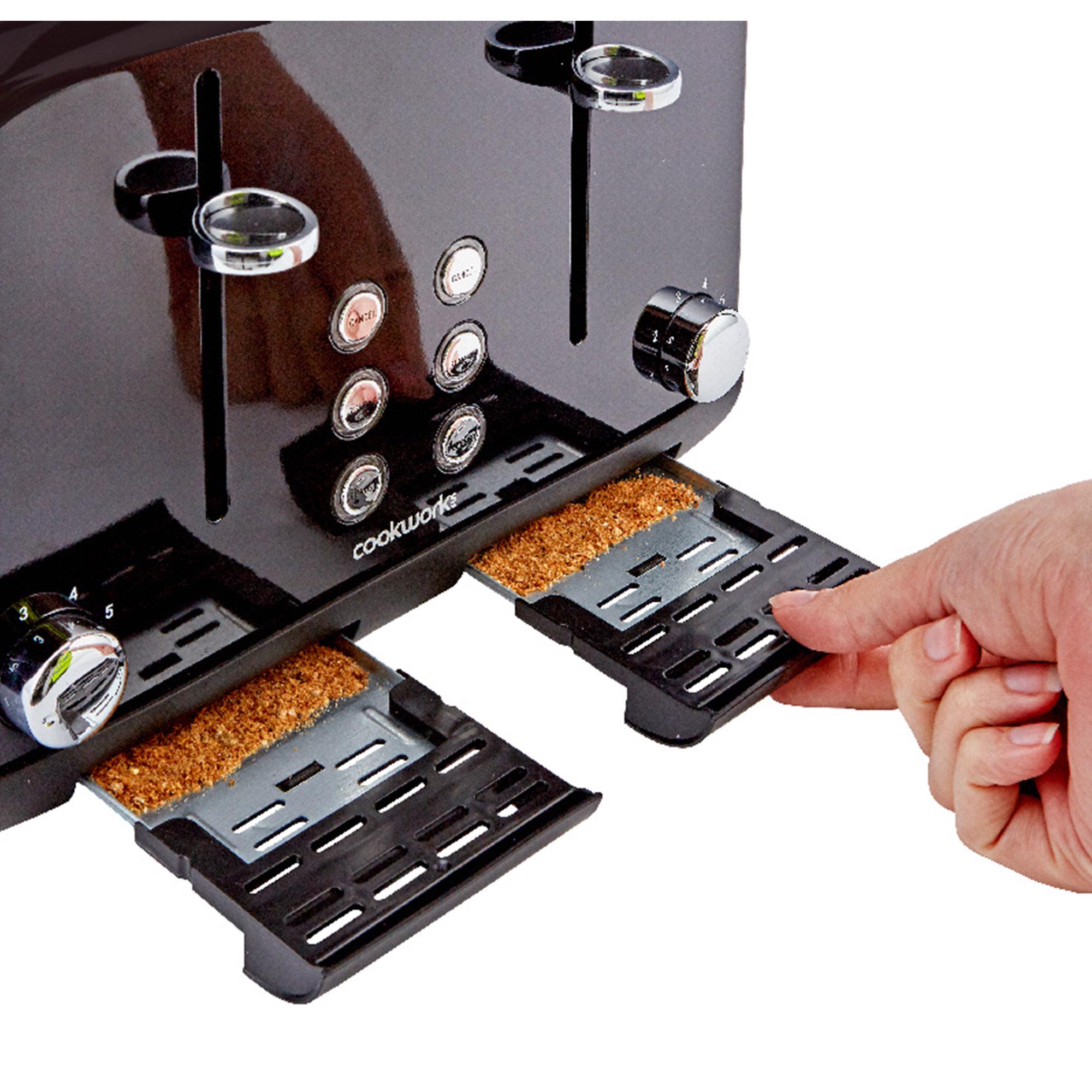 Cookworks Metal Pyramid 4 Slice Toaster Black thumbnail 4