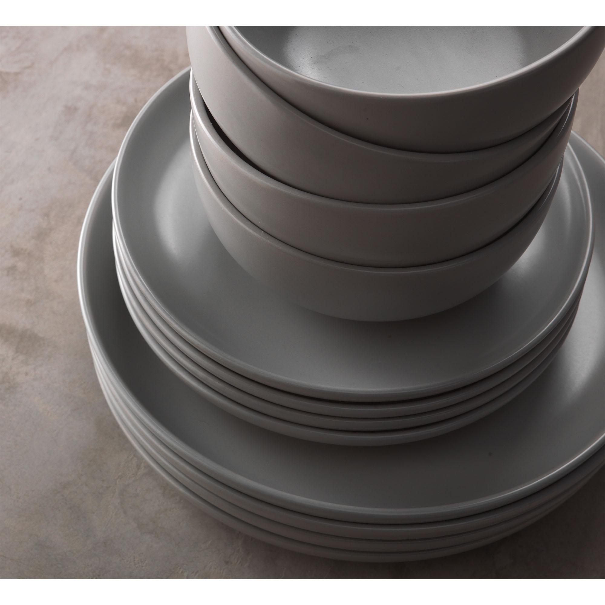 Habitat 12pc Matte Grey Dinner Set thumbnail 3
