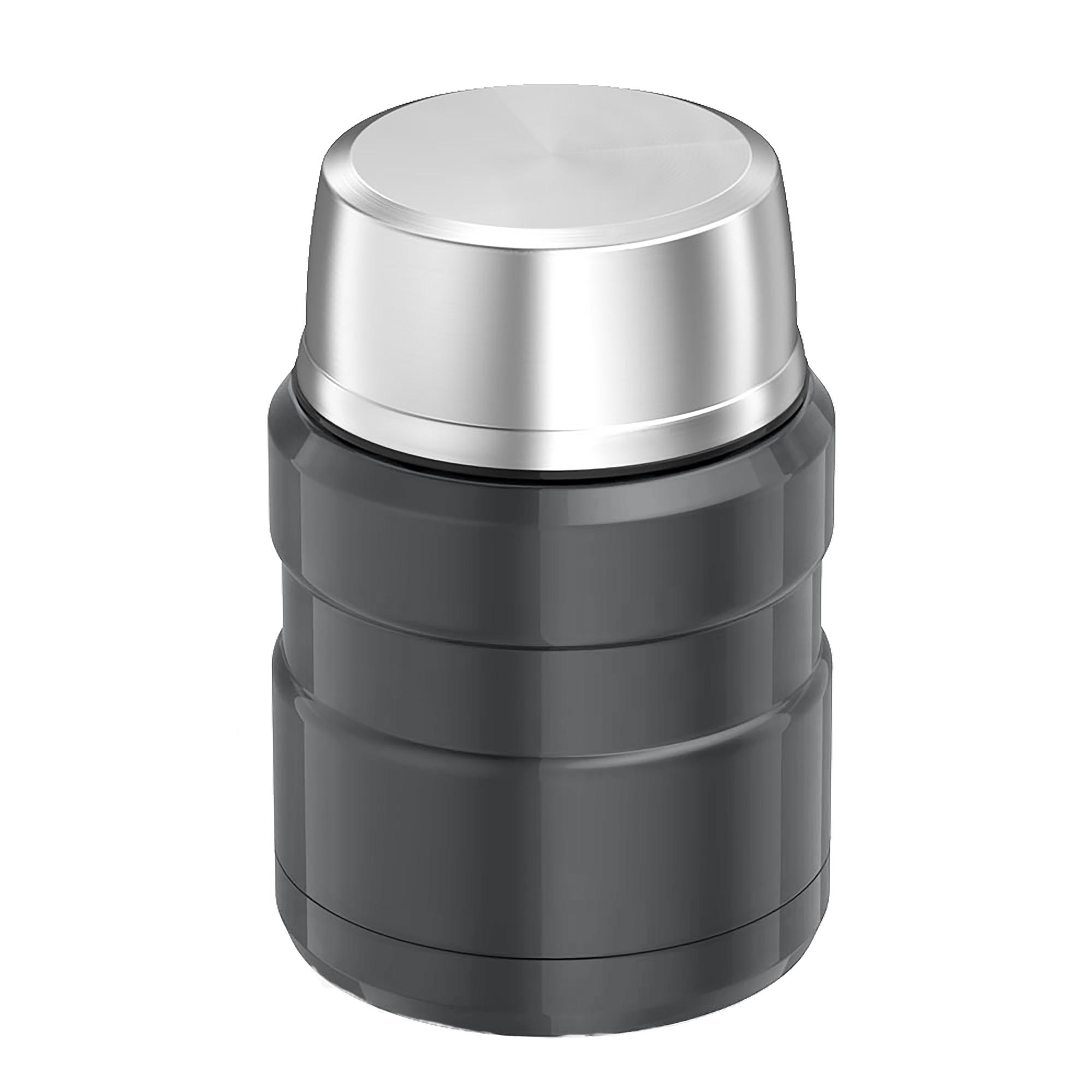 Thermos Stainless Steel King Gun Metal Food Flask - 470ml thumbnail 2