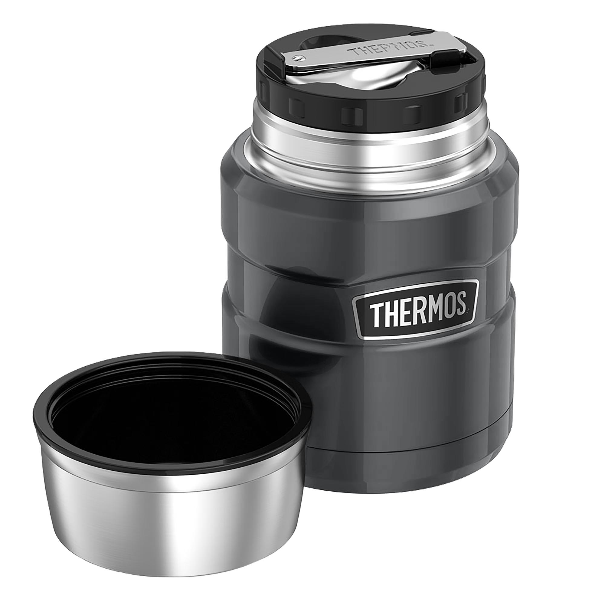 Thermos Stainless Steel King Gun Metal Food Flask - 470ml thumbnail 3