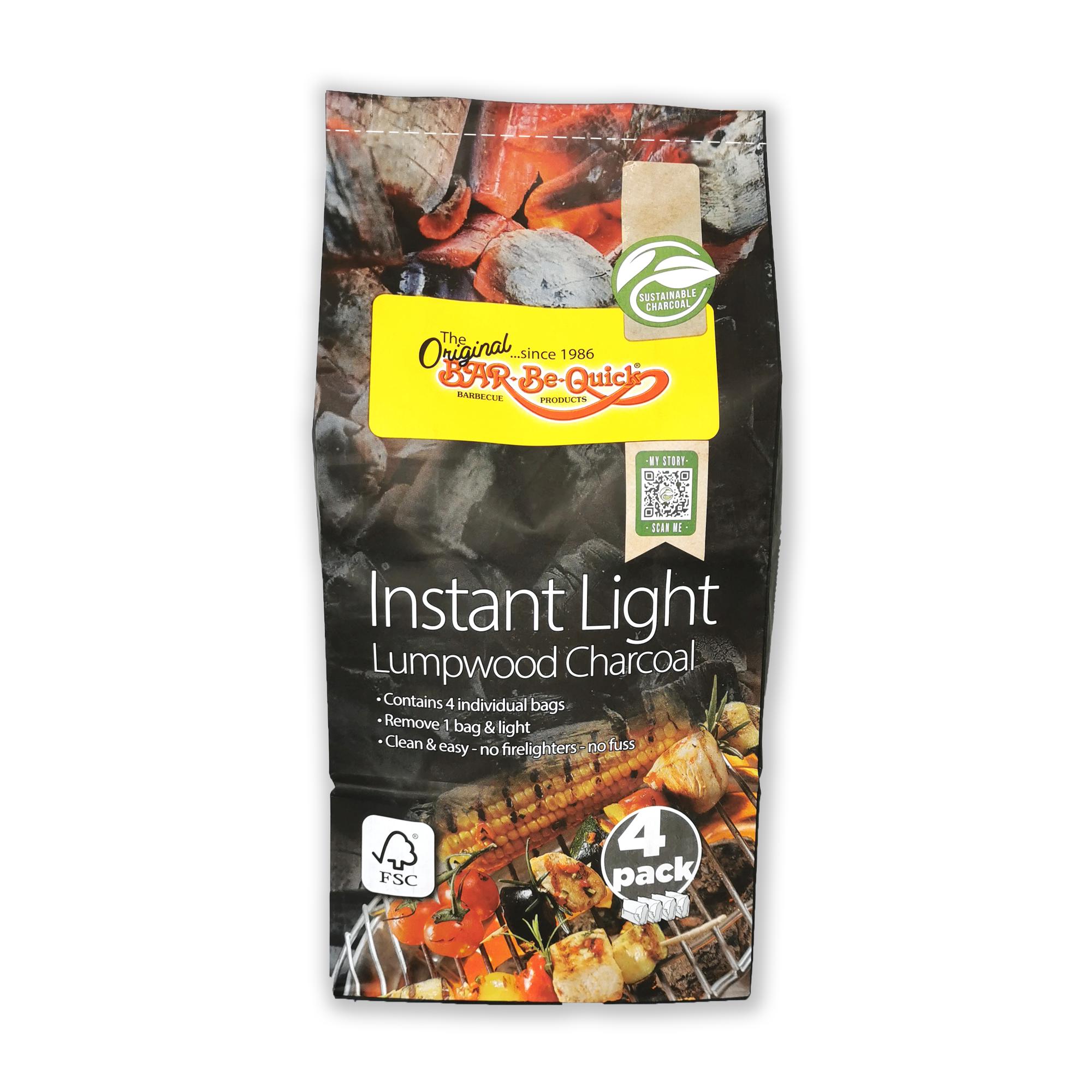 Bar-Be-Quick BBQ Pack of 4 Charcoal Instant Light