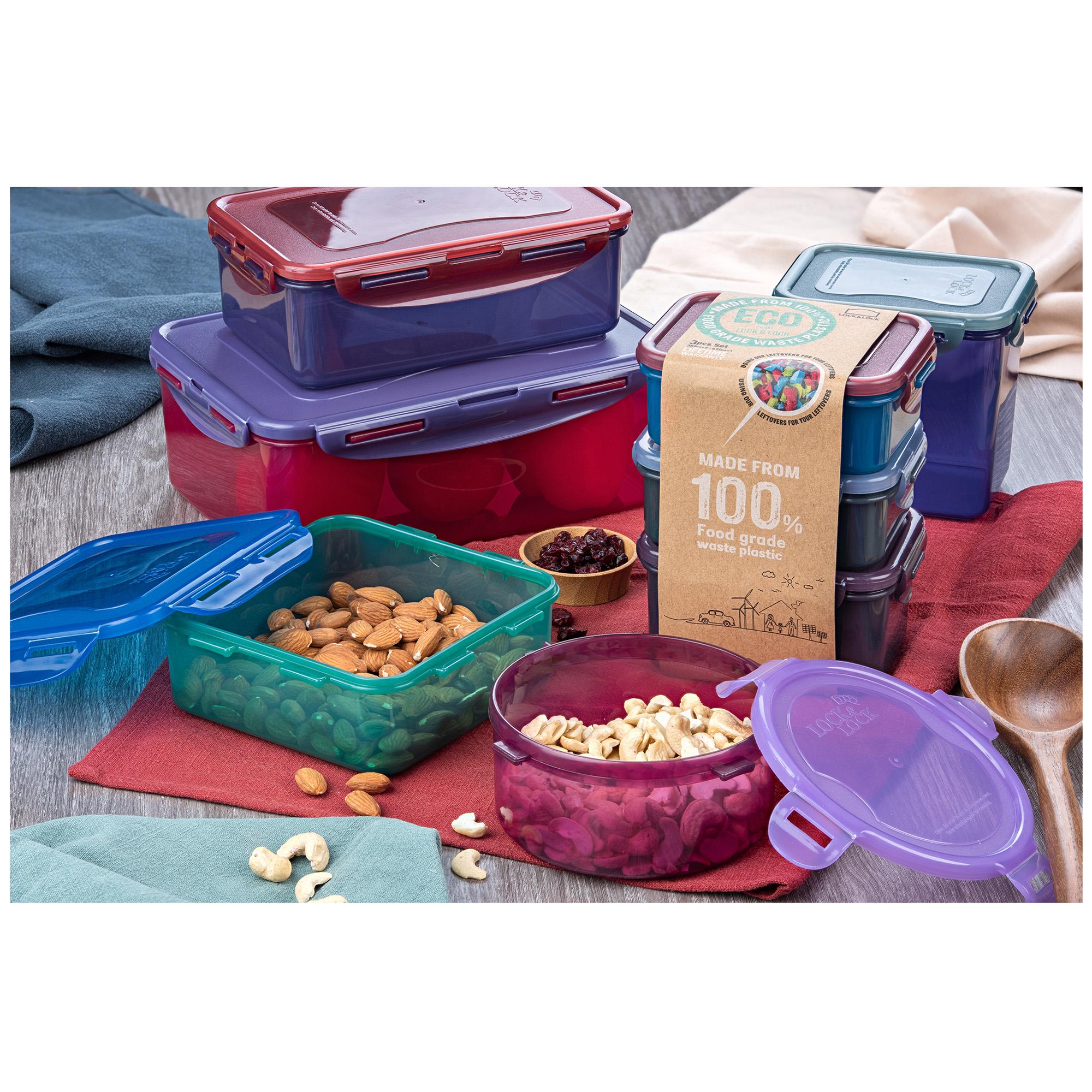 Lock & Lock Eco Rectangular Set 2x350ml & 470ml 3pc thumbnail 5