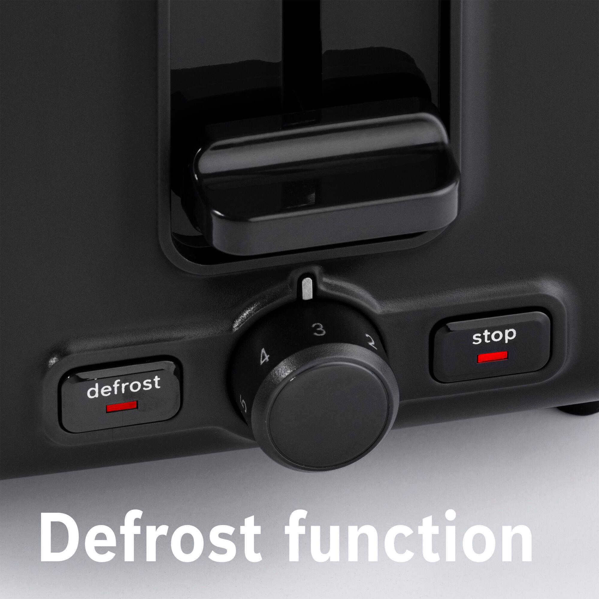 Bosch TAT3P423GB Deslineline Stainless Steel 2 Slice Toaster - Black thumbnail 5