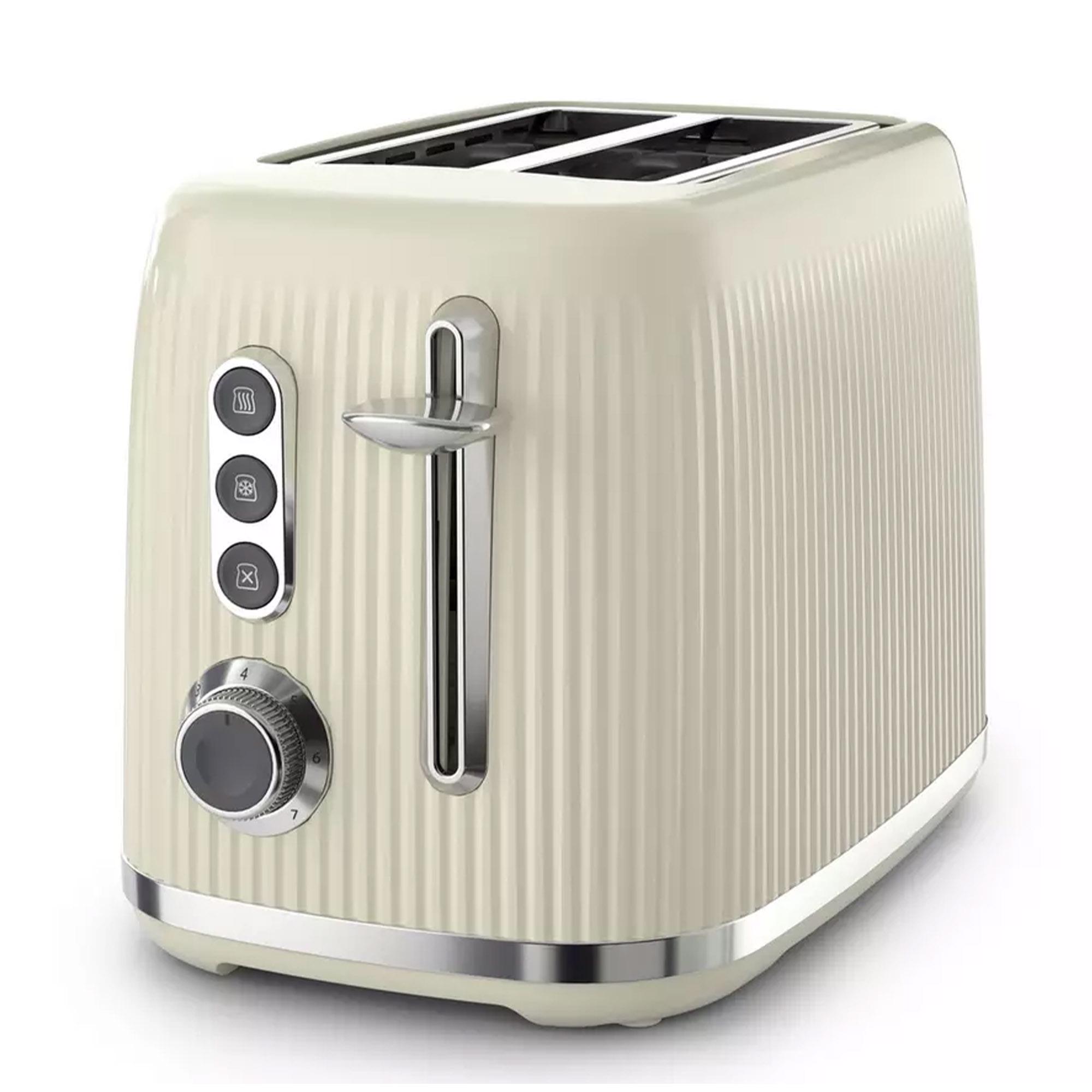 Bold Vanilla Cream 2-Slice Toaster Cream & Silver Chrome VTR003