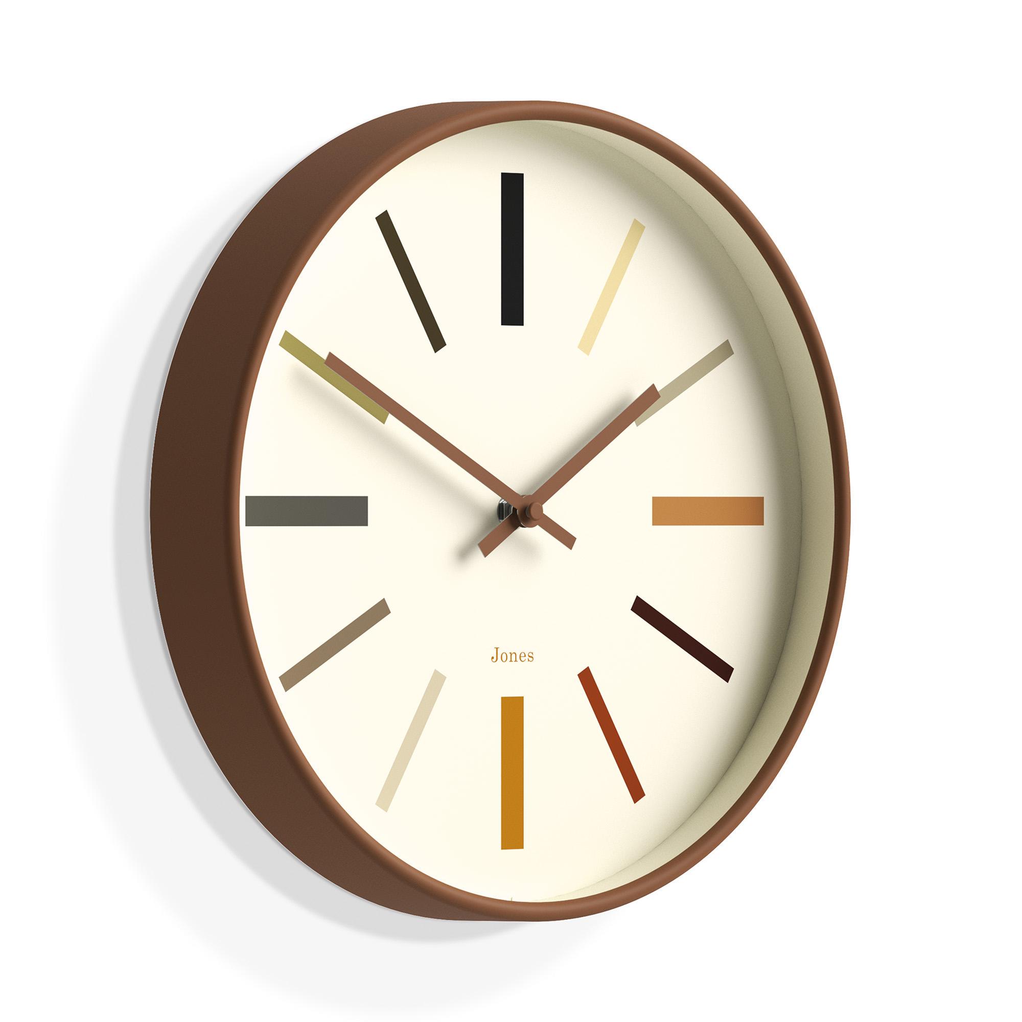 Jones Clock Marker Analogue Wall Clock - Kiwi Brown thumbnail 2
