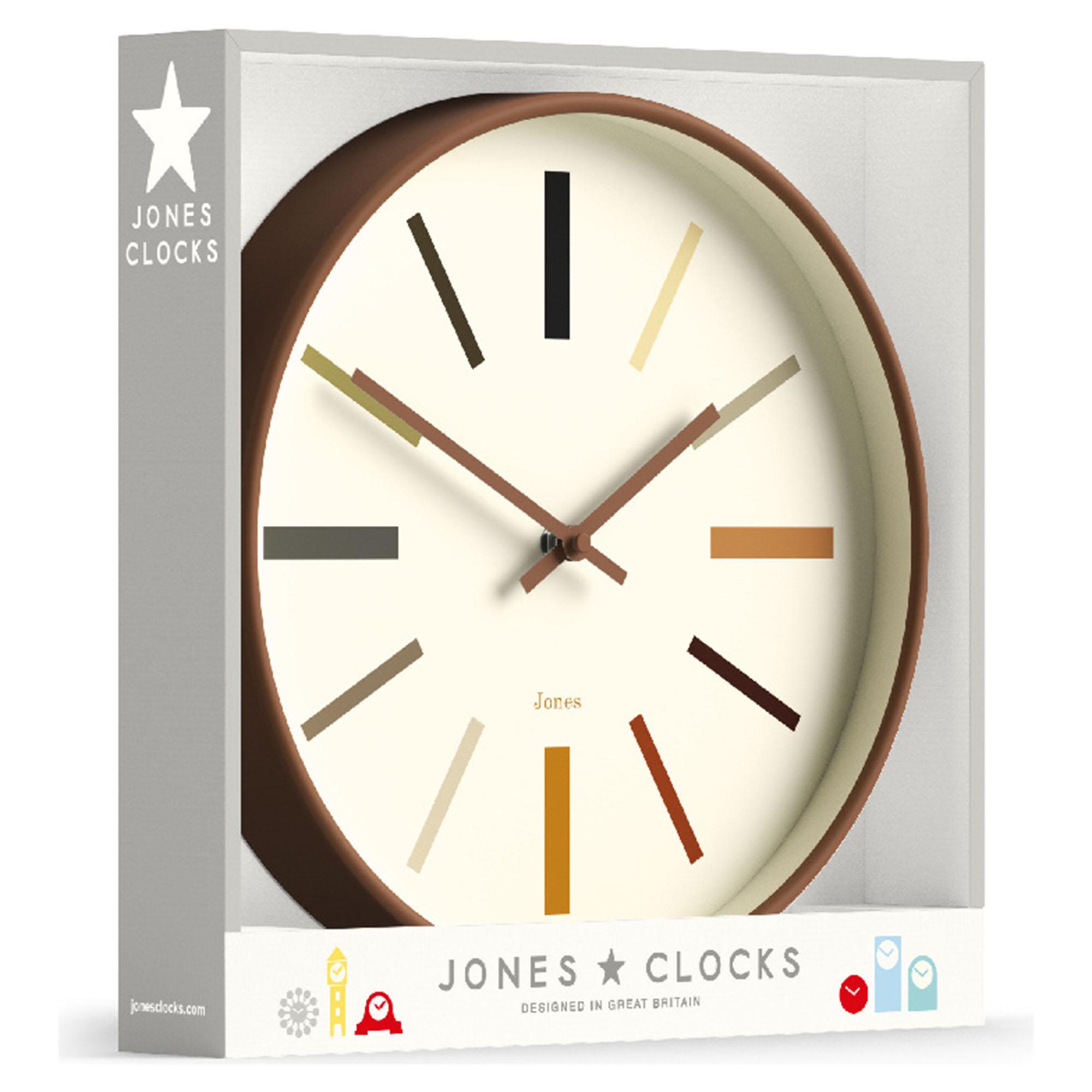 Jones Clock Marker Analogue Wall Clock - Kiwi Brown thumbnail 3