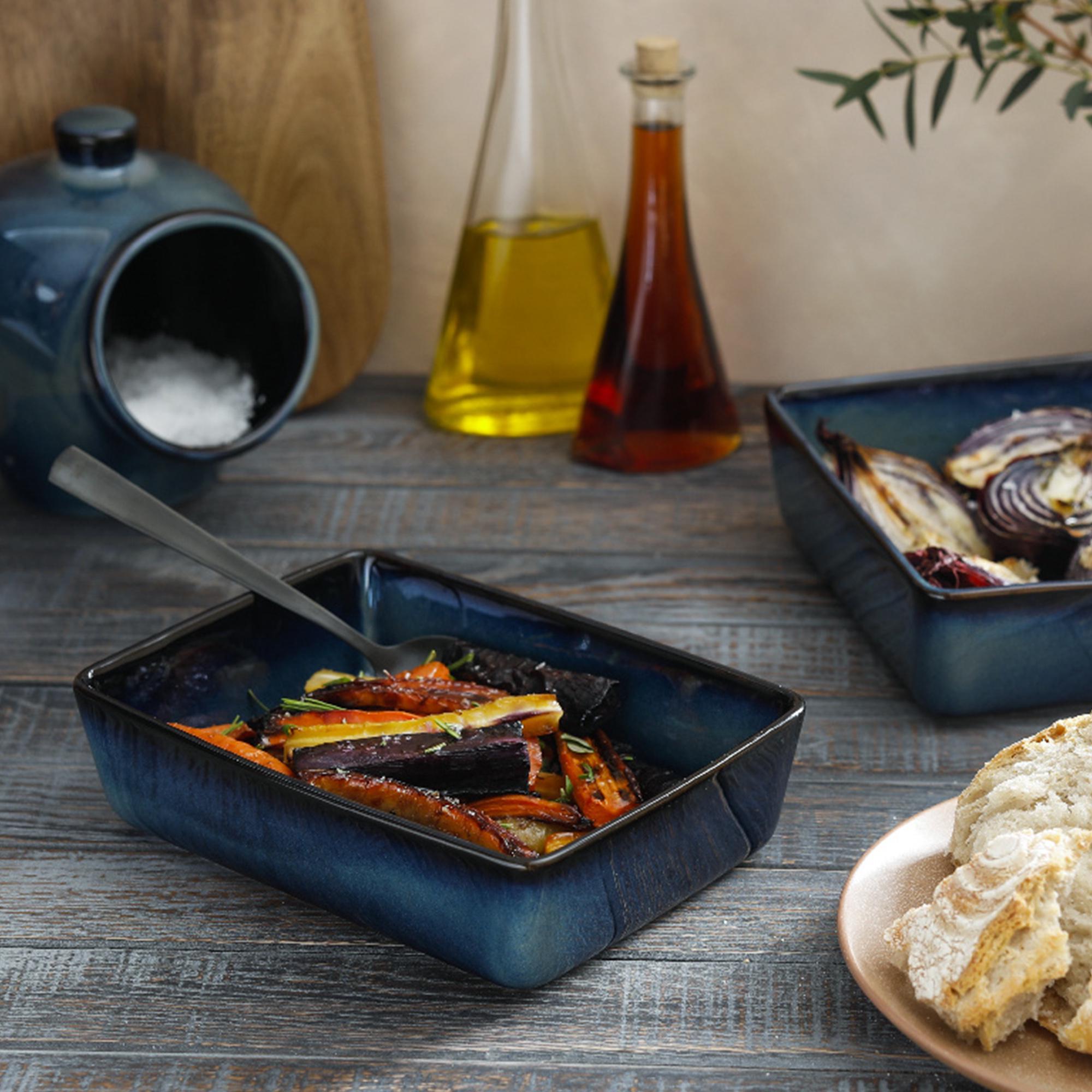 Habitat Glaze Stoneware Roaster - Navy Blue thumbnail 2