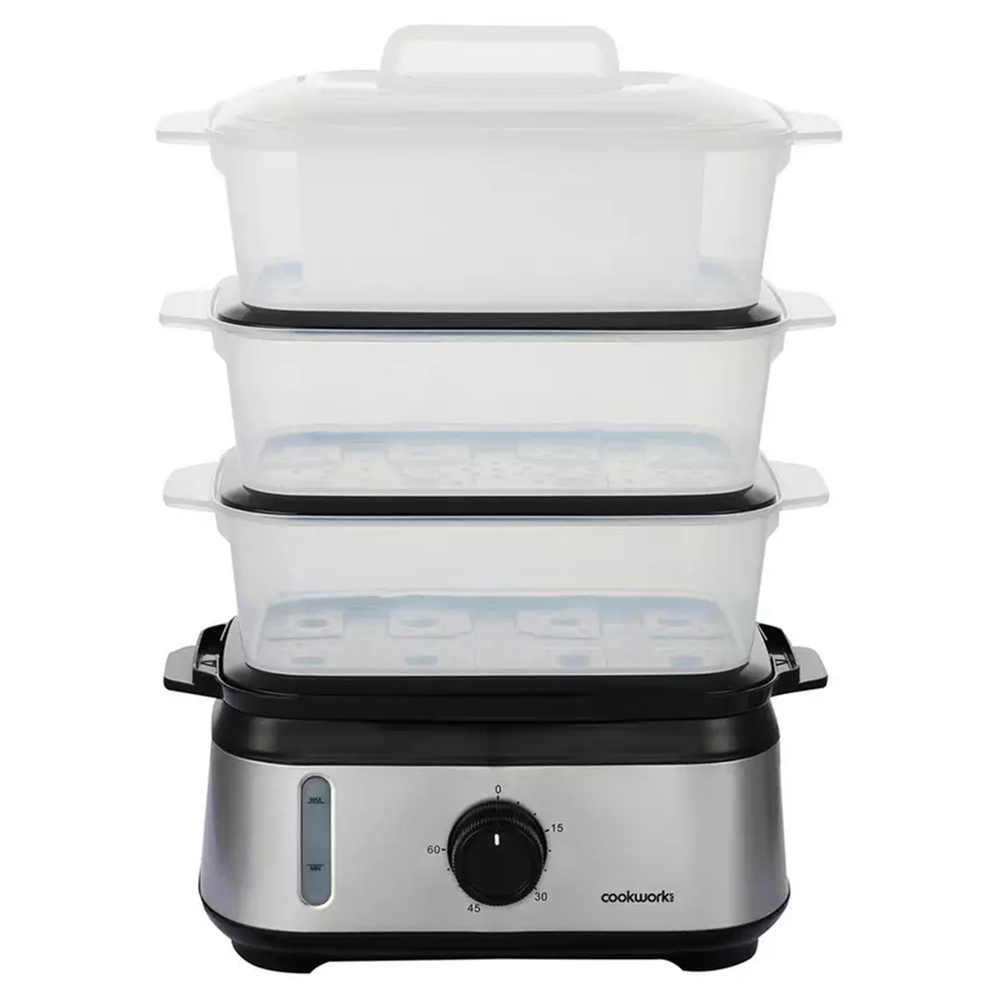 Cookworks FS1400-GS 3 Tier Steamer - Stainless Steel