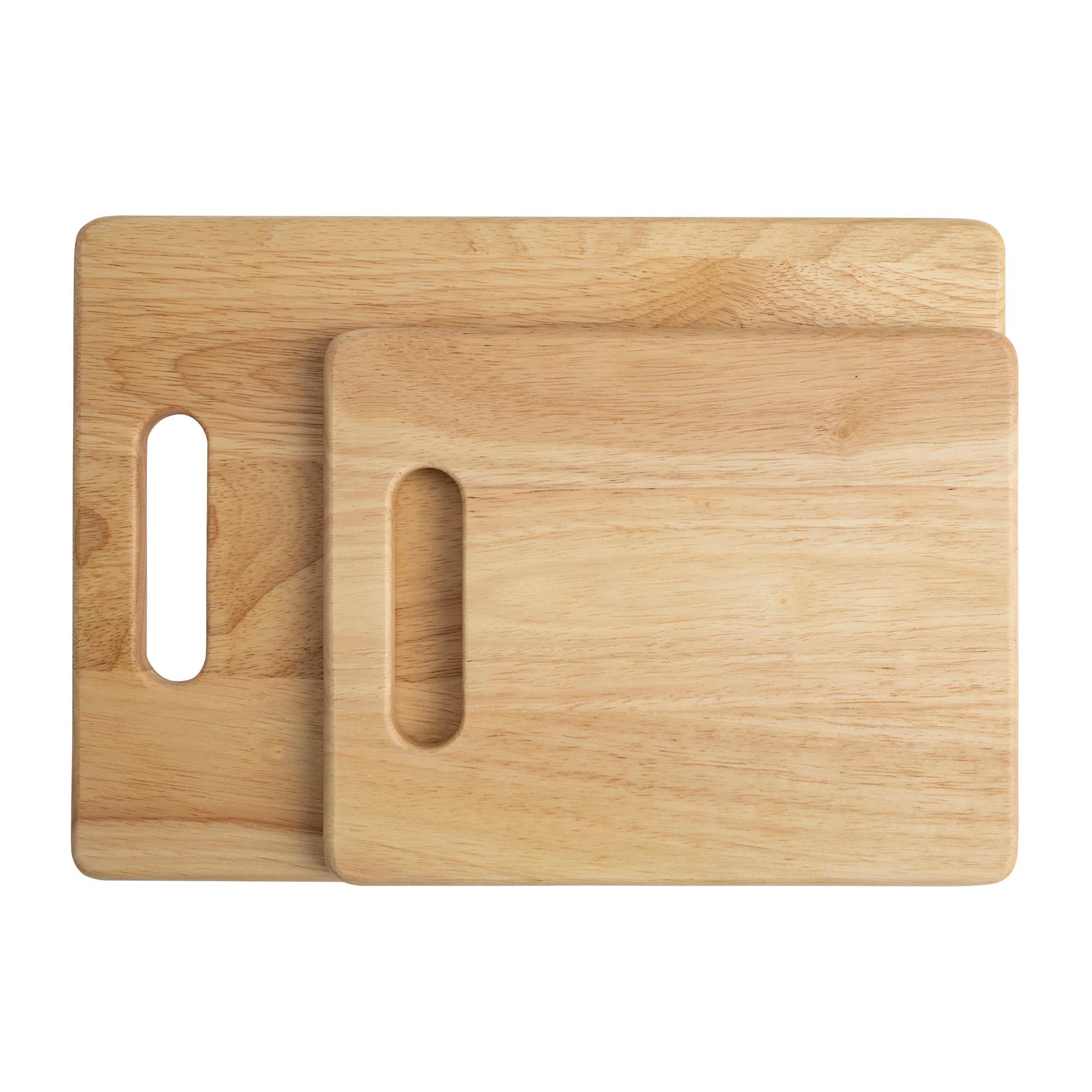 Habitat Rubber Wood Chopping Boards - Pack of 2