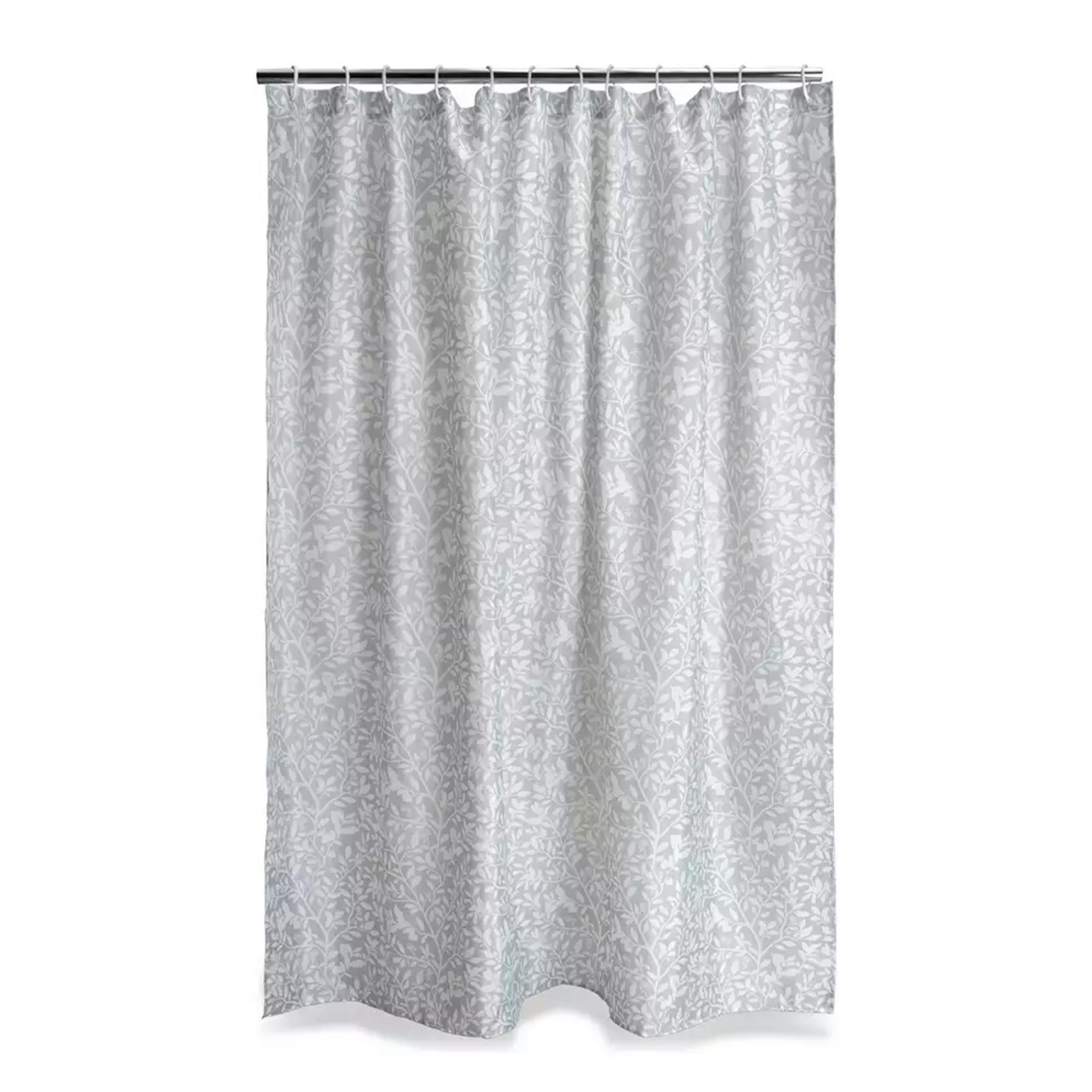 Sainsbury's Home Floral Print Shower Curtain - Grey thumbnail 4