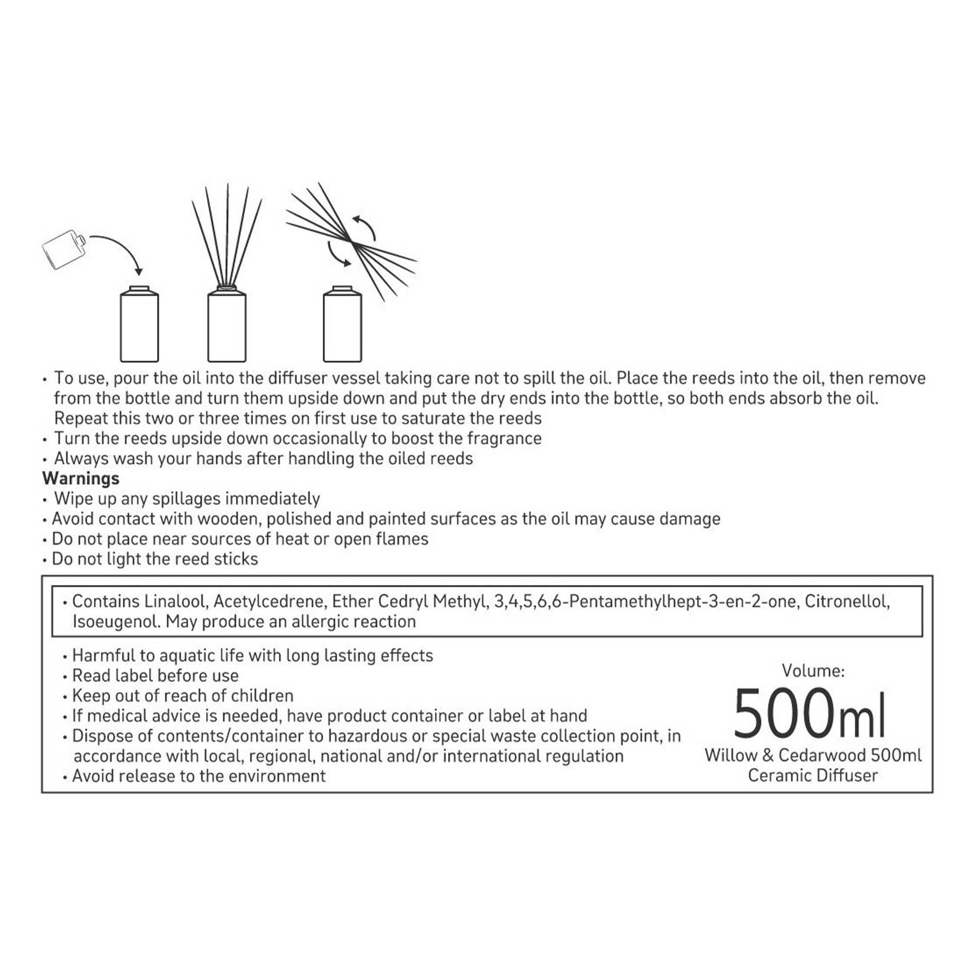 Habitat x Morris & Co. Willow & Cedarwood 500ml Diffuser thumbnail 4