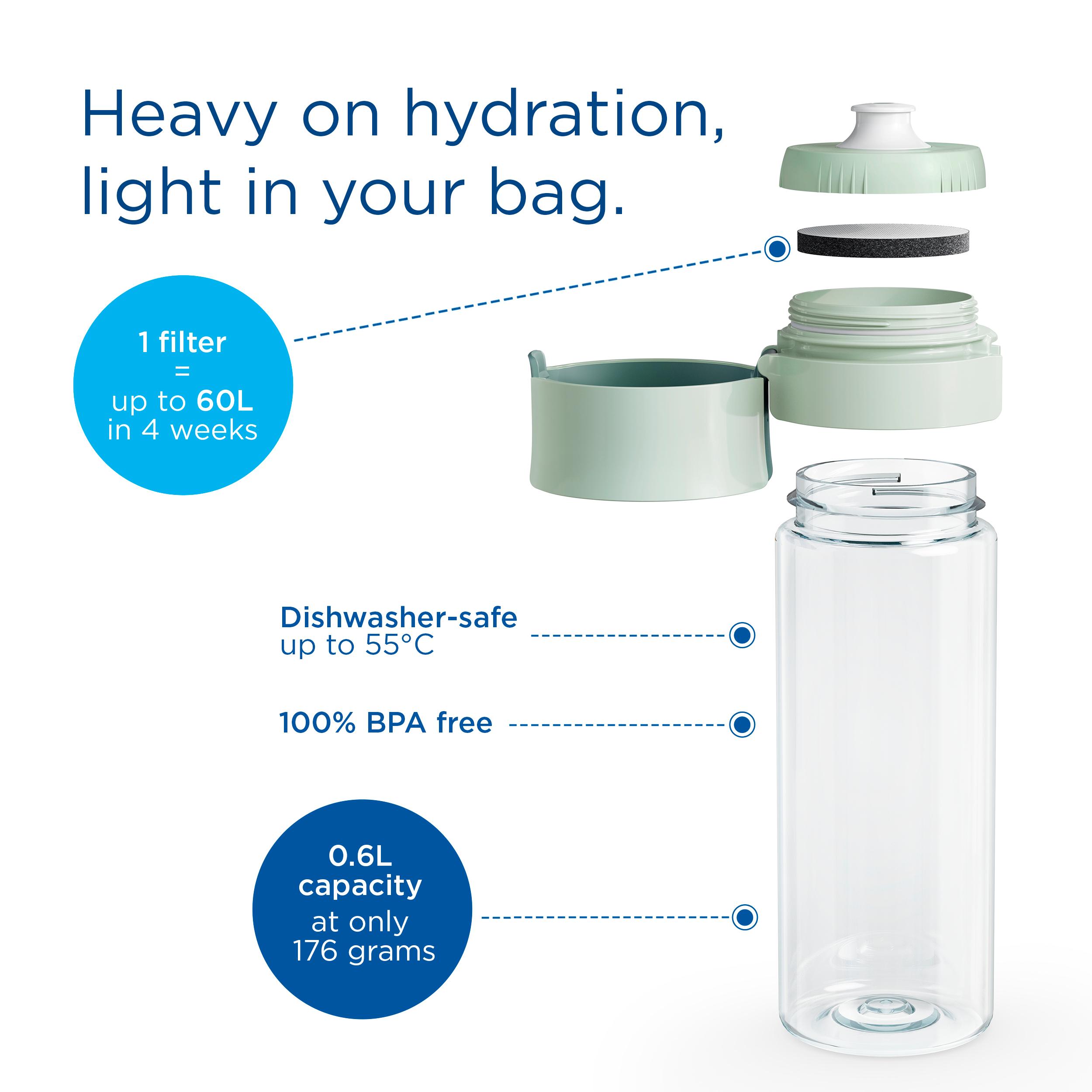 BRITA 600ml Water Filter Bottle - Light Green thumbnail 3