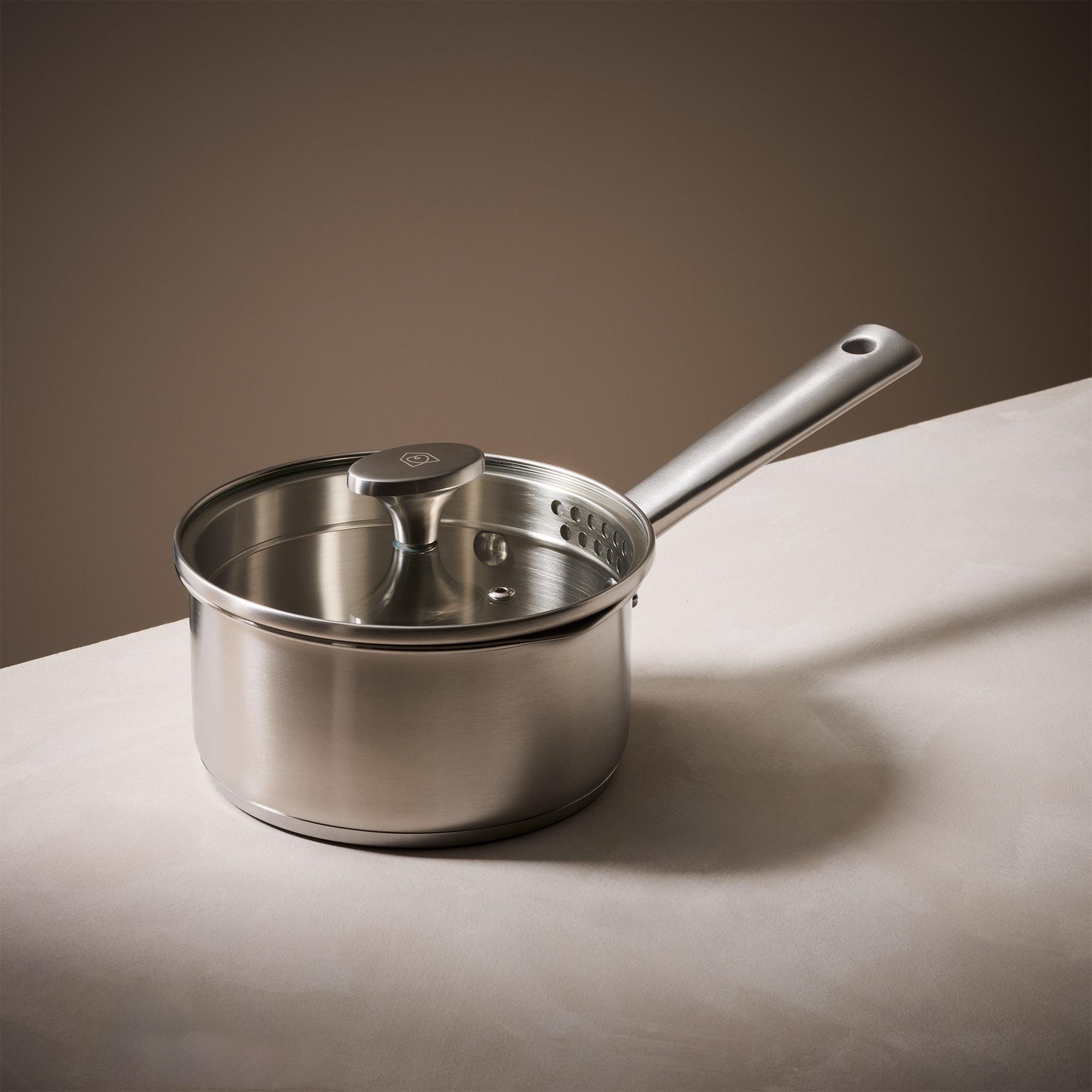 Habitat Ellipse Brushed Stainless Steel 16cm Saucepan