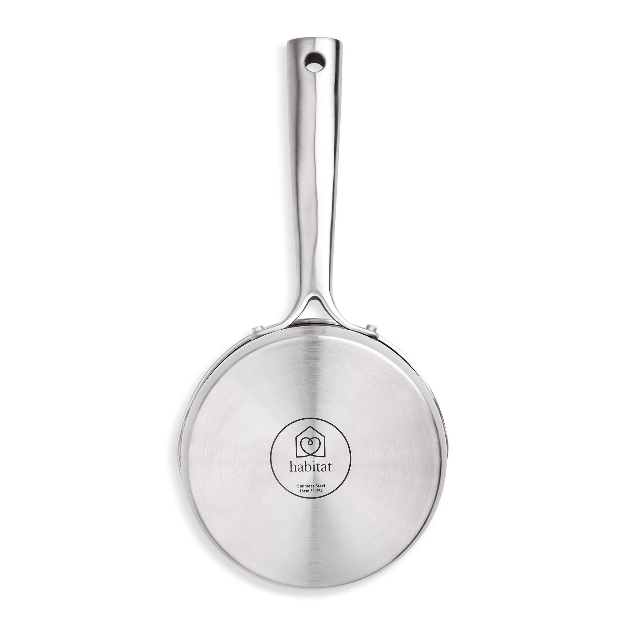 Habitat Ellipse Brushed Stainless Steel 16cm Saucepan thumbnail 3