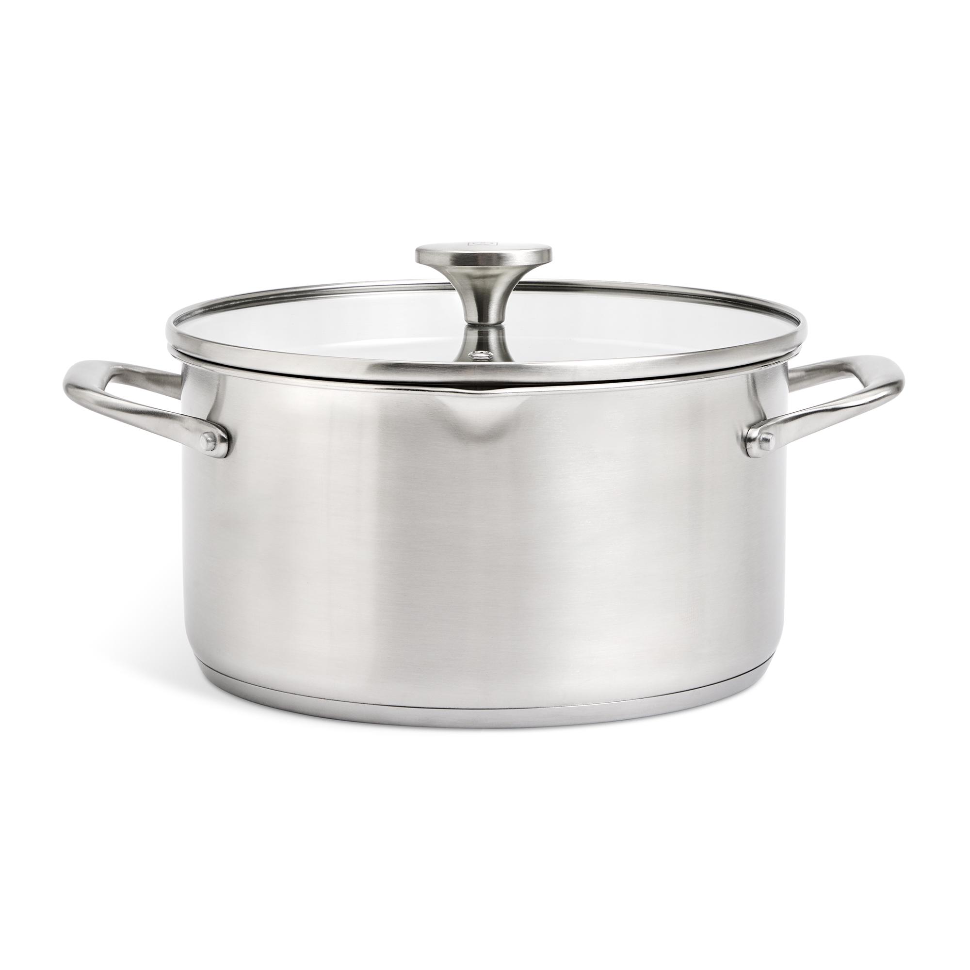 Habitat Ellipse Brushed Stainless Steel Stock Pot
