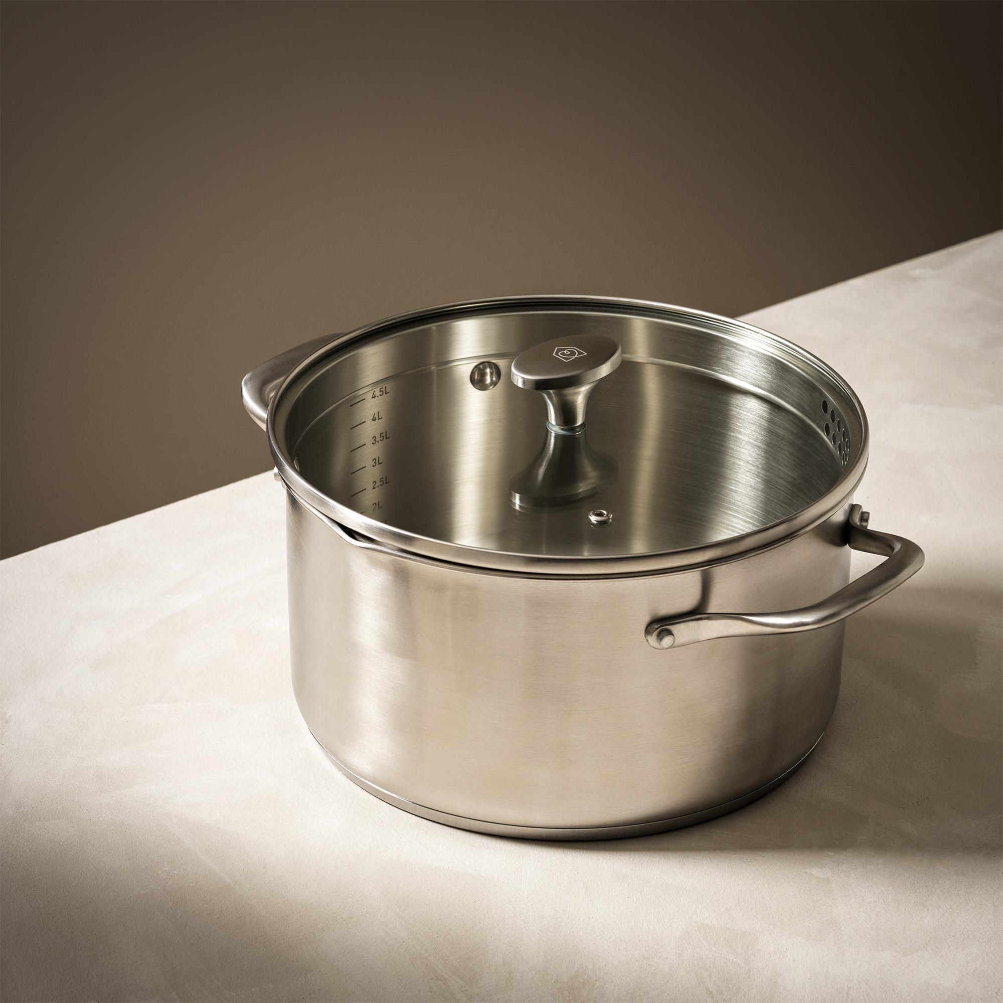 Habitat Ellipse Brushed Stainless Steel Stock Pot thumbnail 2