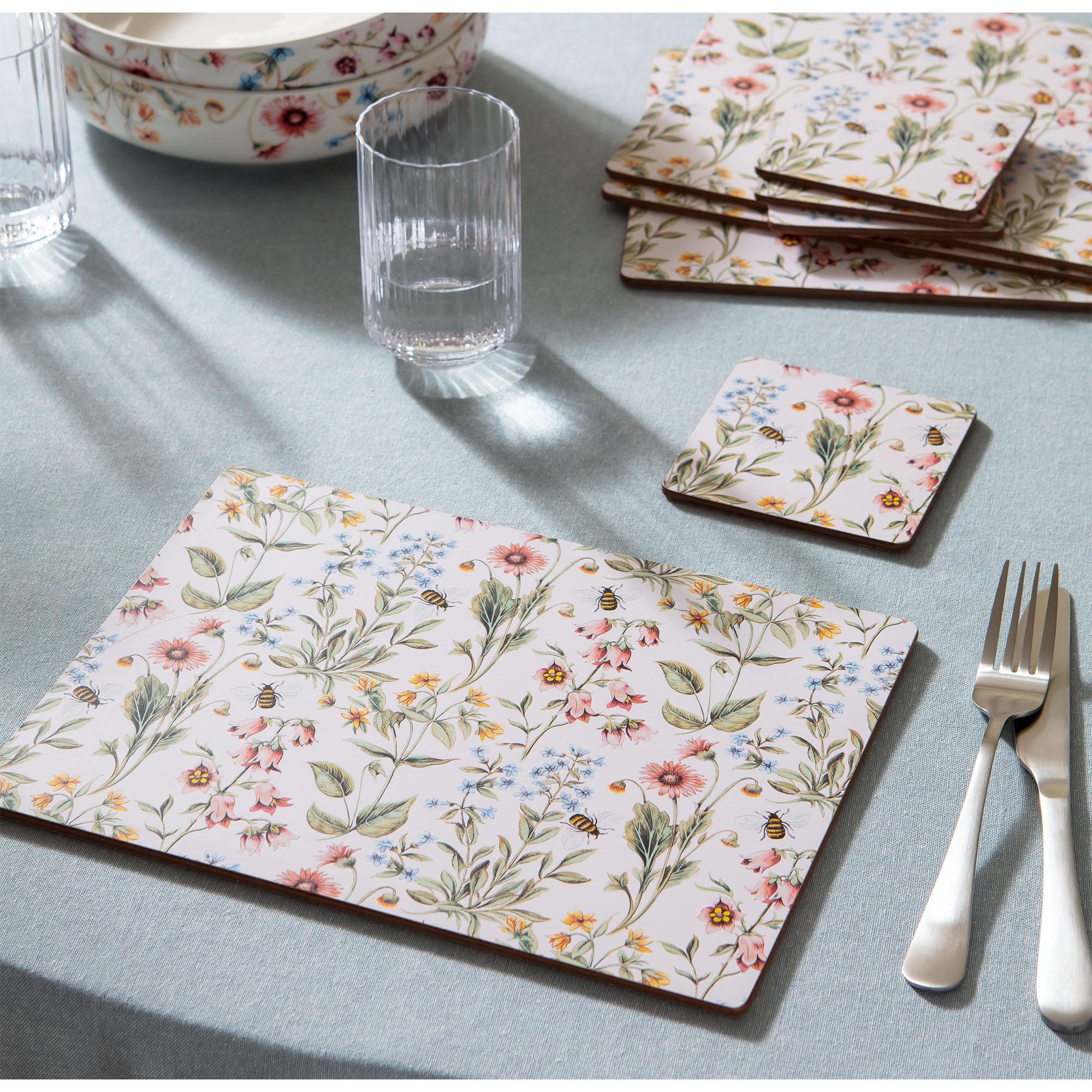 Sainsbury's Home Bee Floral Corkback Set of 4 Coasters thumbnail 2