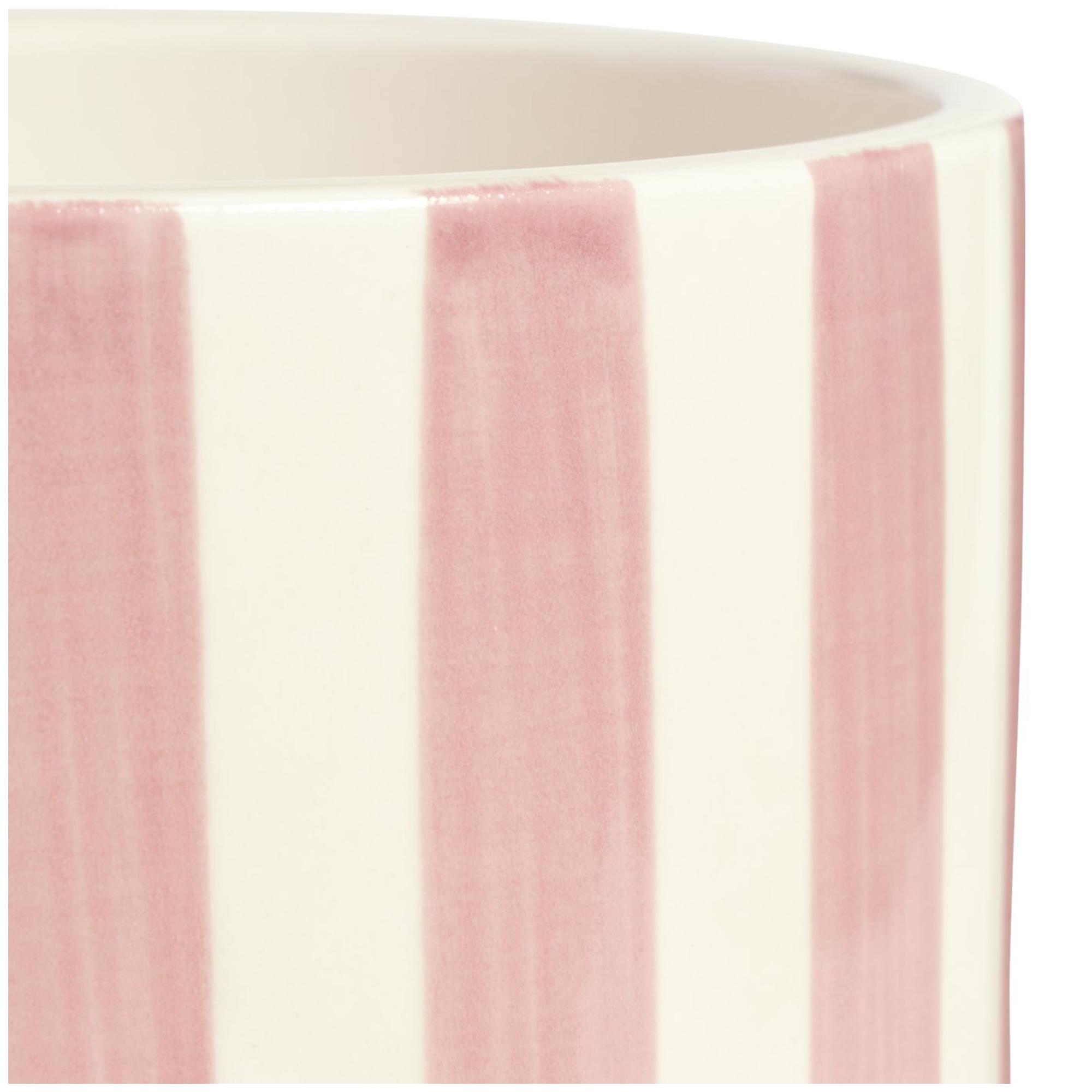 Habitat Scented Pink Stripe Ceramic Large Candle - Pepper & Cassis thumbnail 3