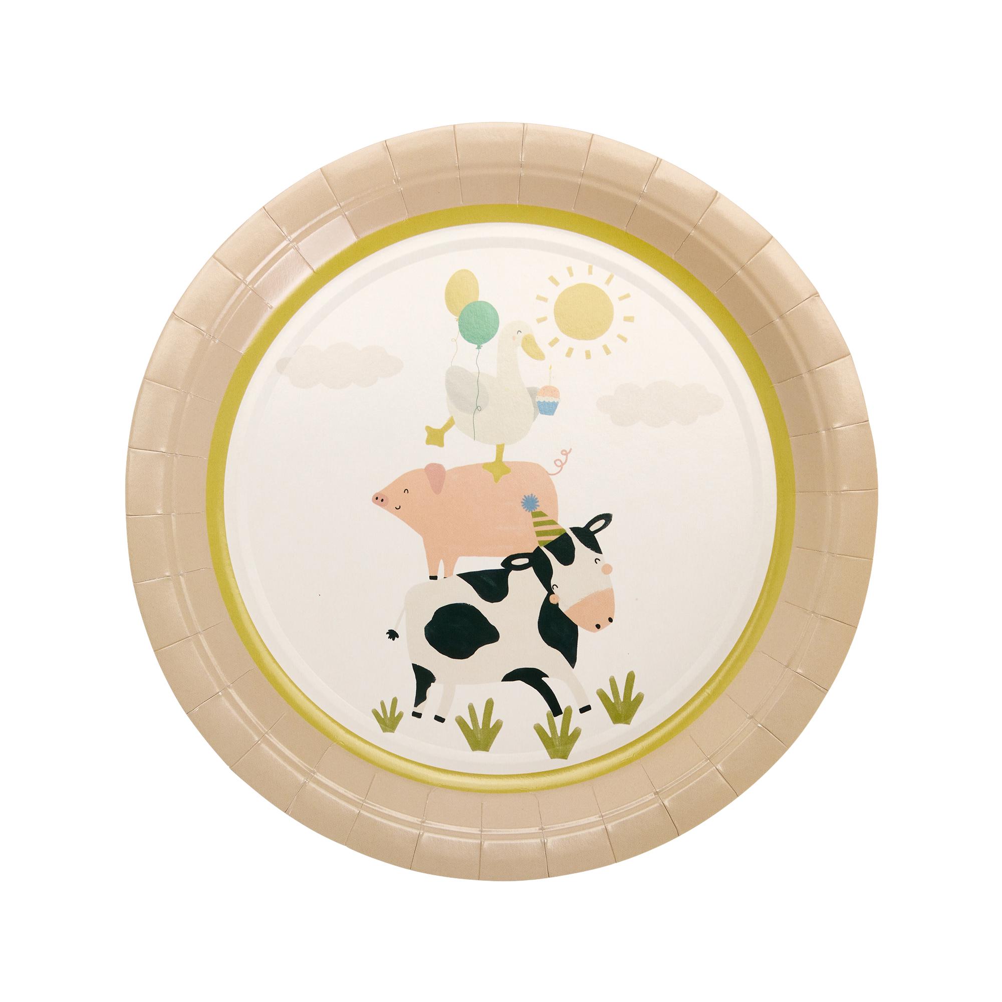 Sainsbury's Home Pack of 10 Farmyard Animals Paper Plates - 23cm