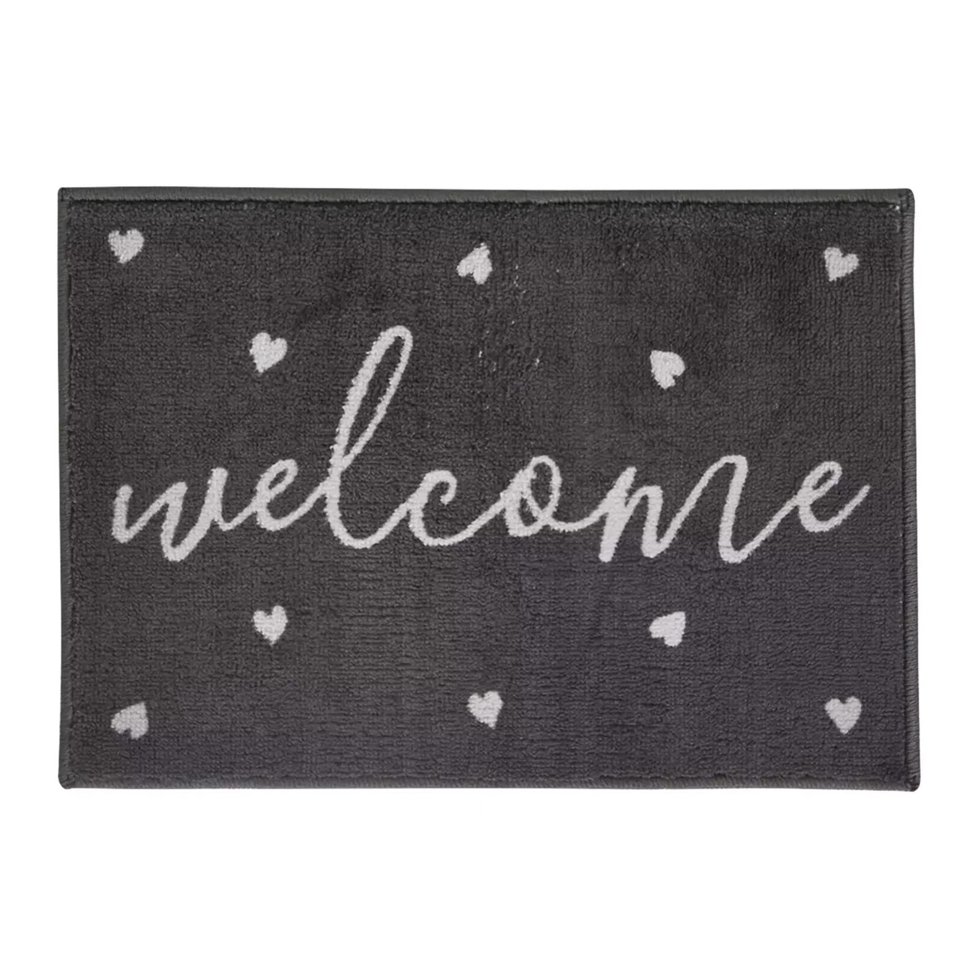 Sainsbury's Home Ditsy Heart Washable Cut Pile Doormat - 57x40cm thumbnail 2