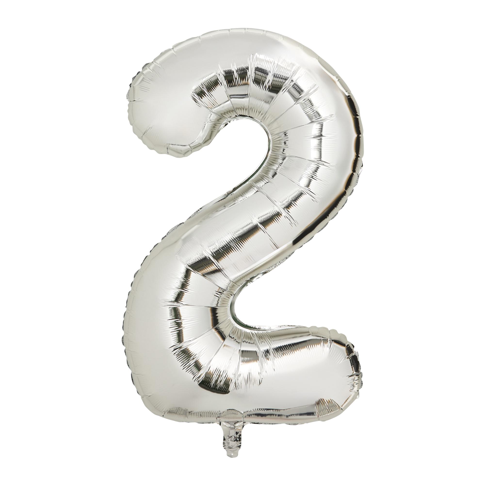 Sainsbury's Home 34" Silver Foil Number Birthday Balloon Age 2