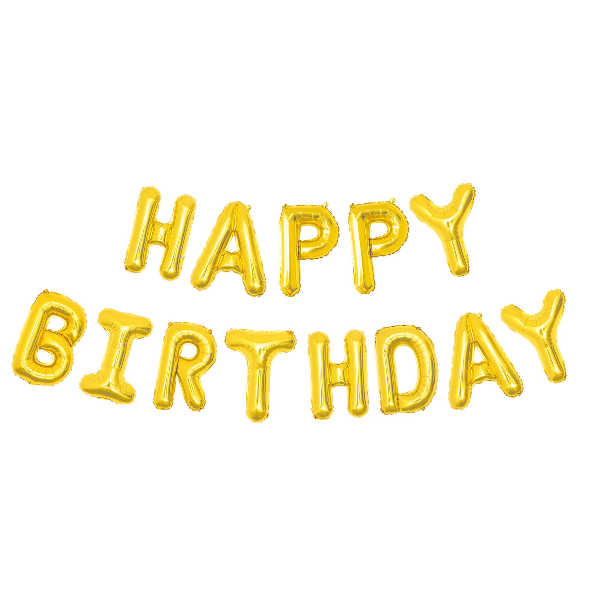 Sainsbury's Home Gold Happy Birthday Air Filled Foil 15" Balloon